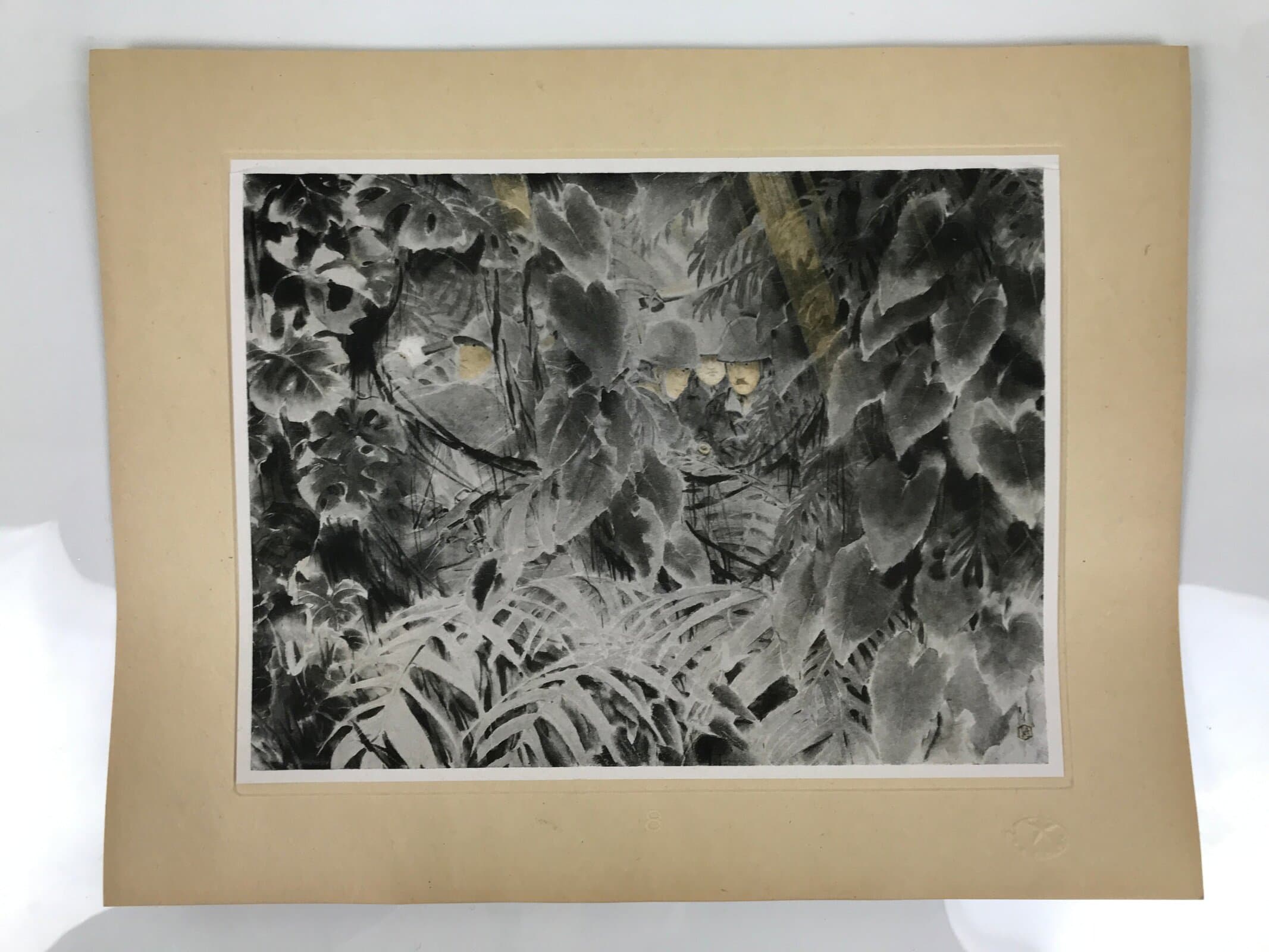 Japanese Art Print Reproduction Military Soldiers Jungle WWII Pacific War FL477