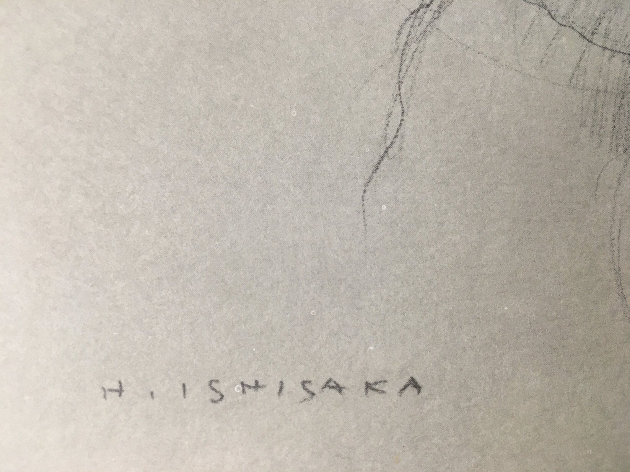 Japanese Art Print Sketching Drawing Woman Profile Dessins Vtg Pencil P281