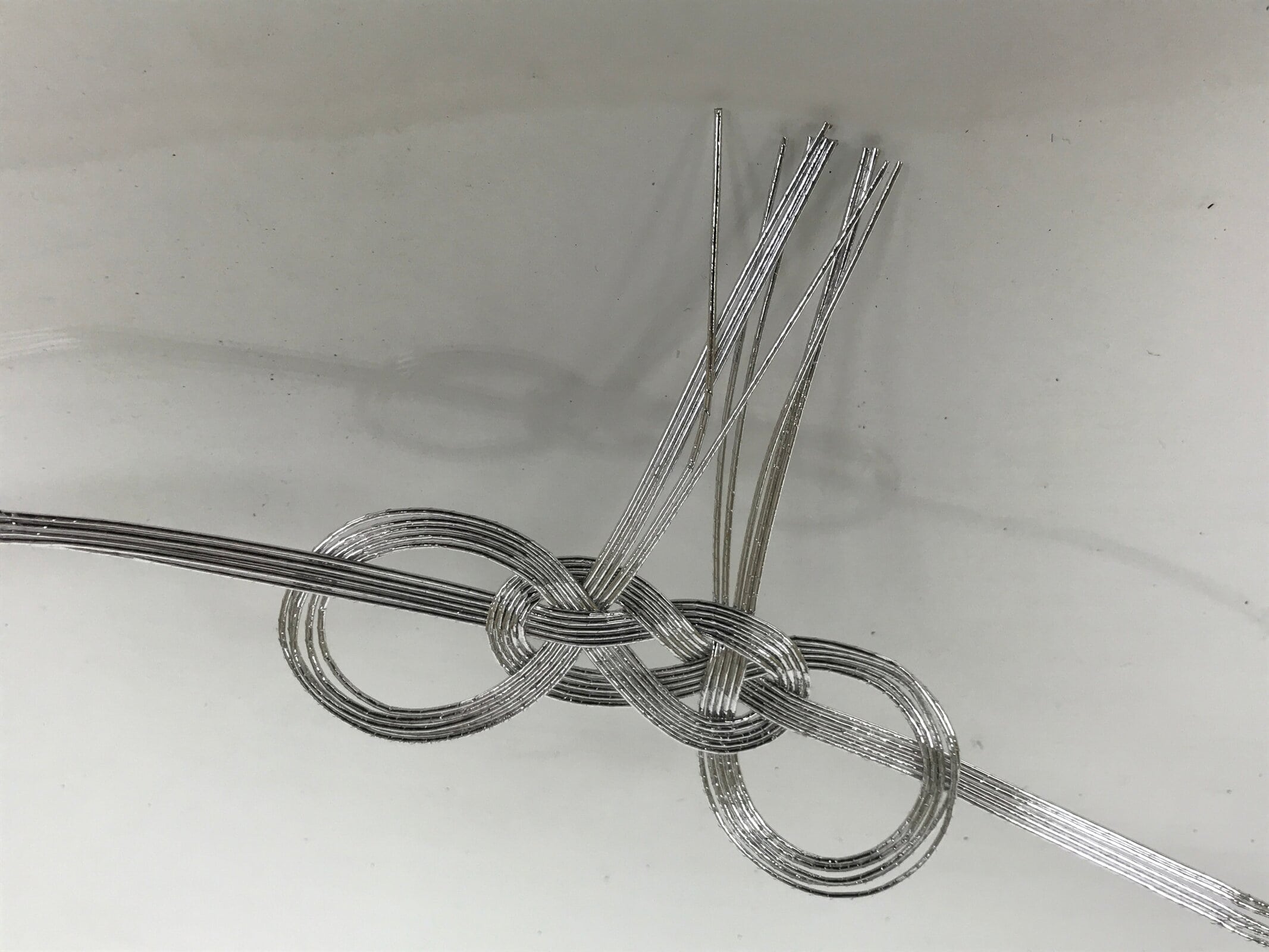 Japanese Awaji-Musubi Mizuhiki Ceremonial Knot 4pc Funeral Soushiki Silver BA831