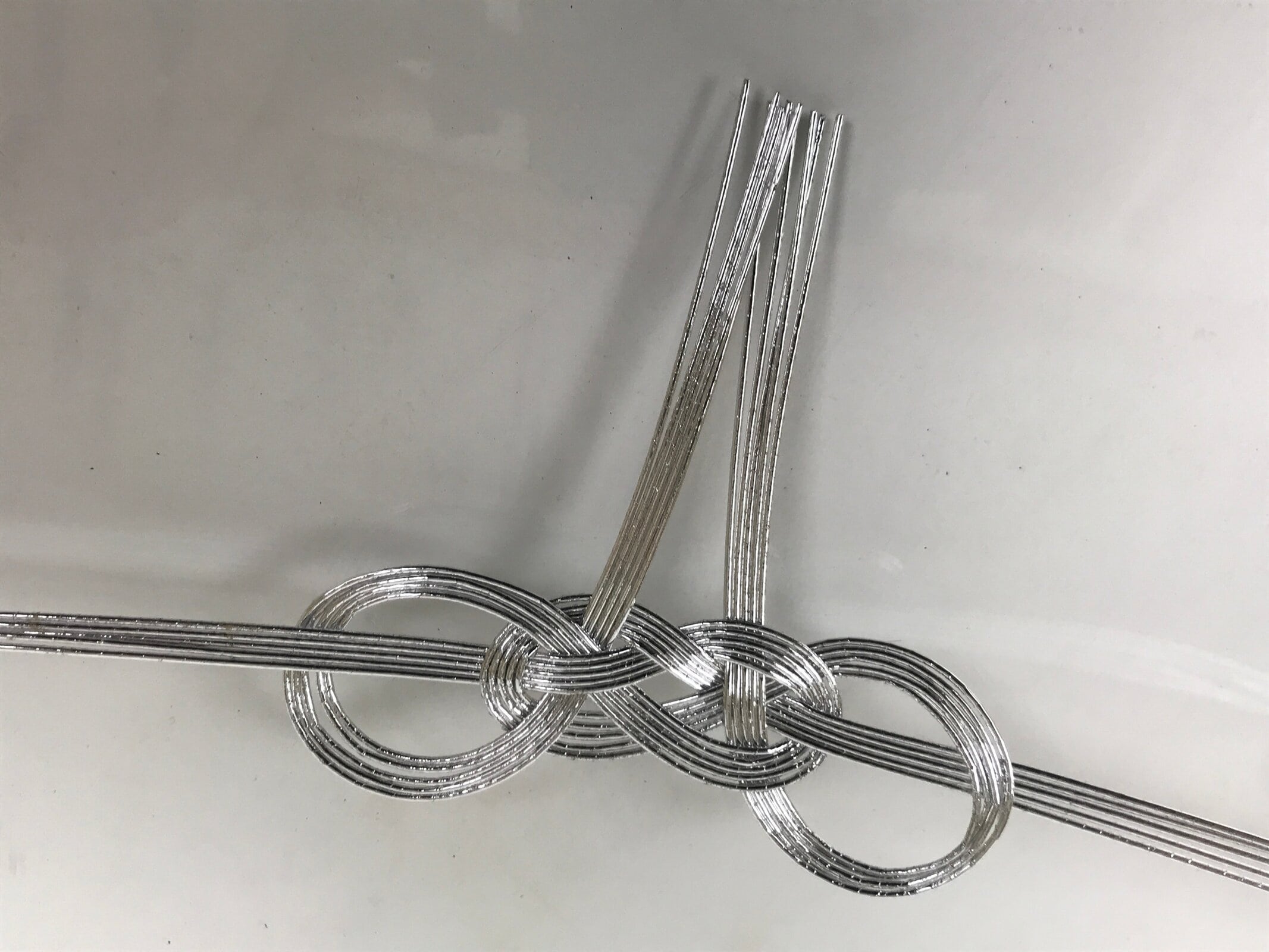 Japanese Awaji-Musubi Mizuhiki Ceremonial Knot 4pc Funeral Soushiki Silver BA831