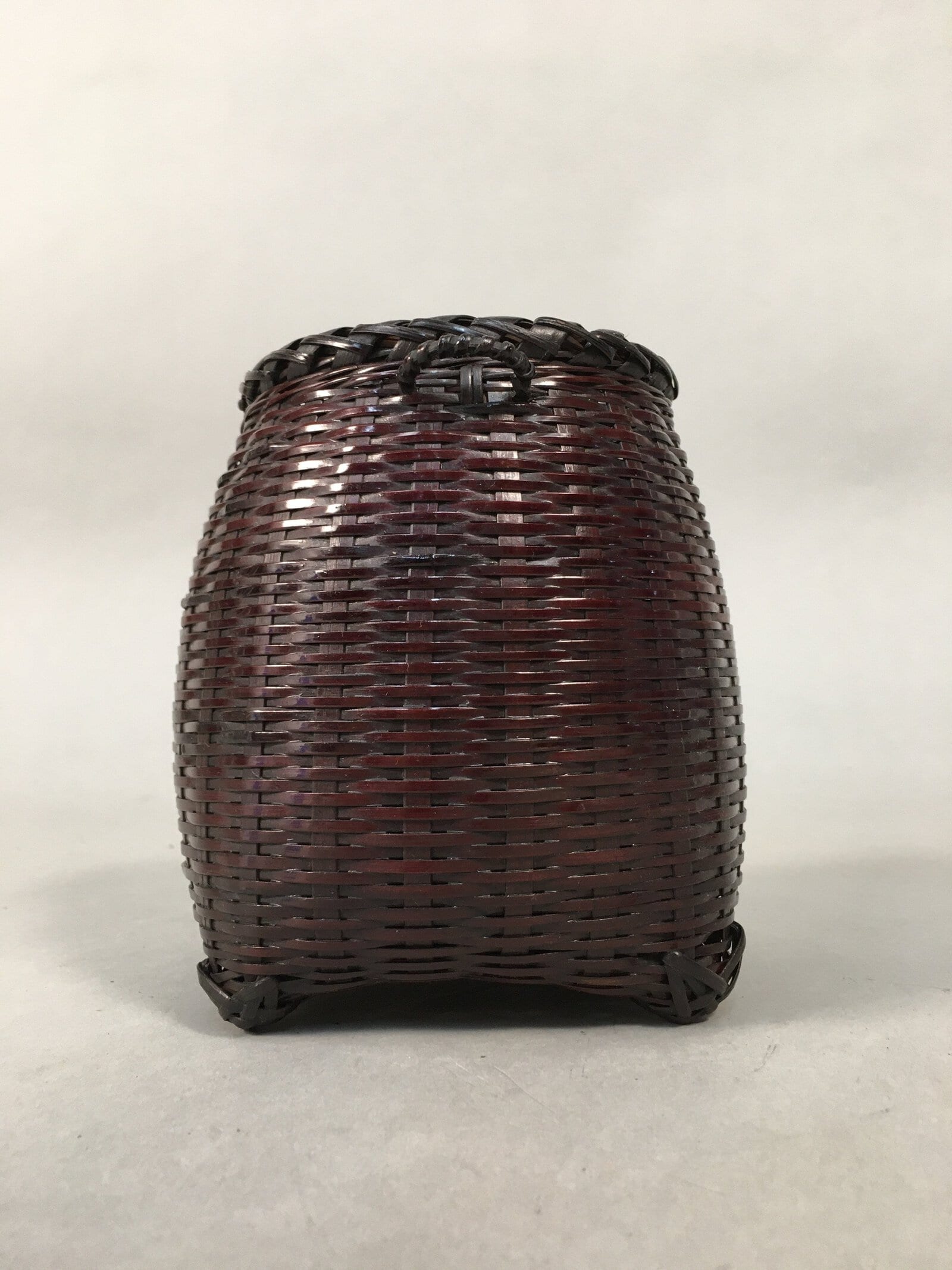 Japanese Bamboo Basket Vtg Flower Vase Ikebana Arrangement Kado B137