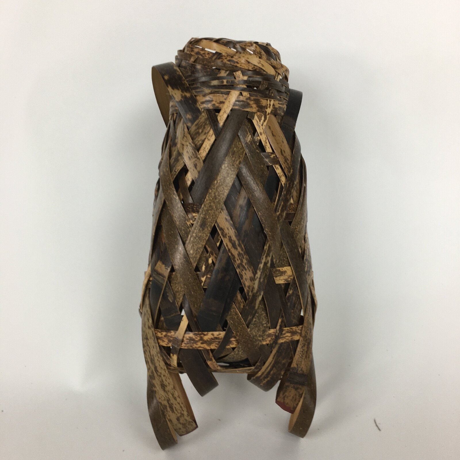 Japanese Bamboo Basket Vtg Flower Vase Ikebana Arrangement Kago Kado B169