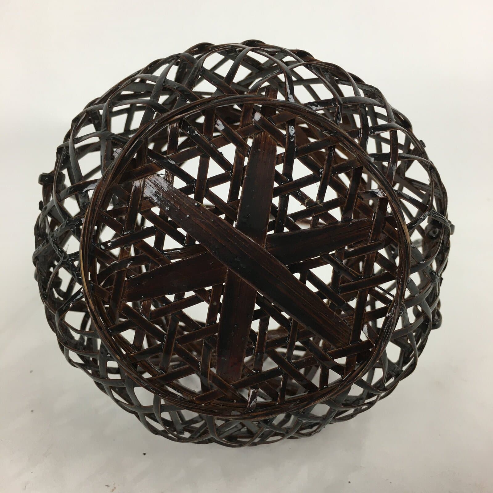 Japanese Bamboo Basket Vtg Ikebana Flower Arrangement Kado Kago B167