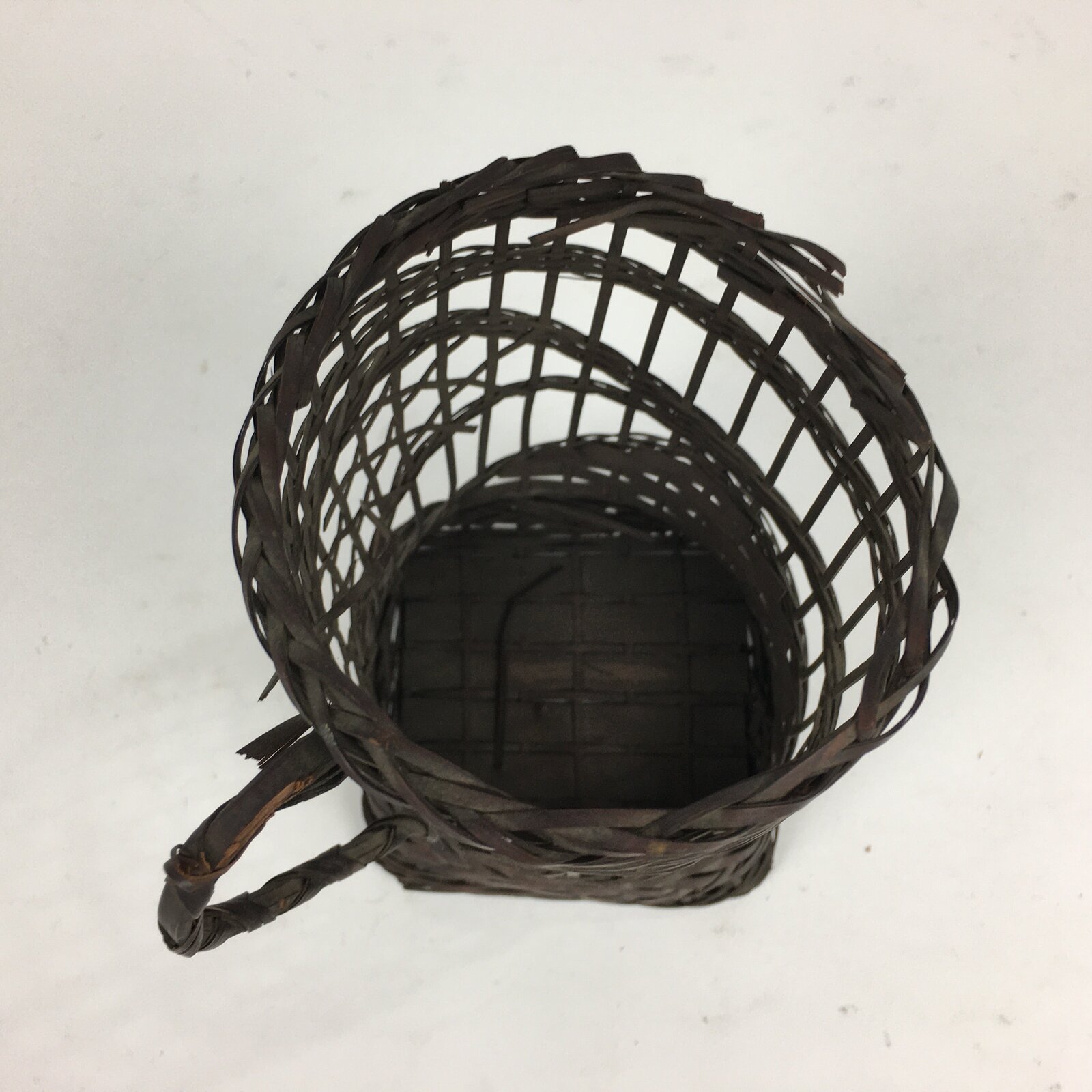 Japanese Bamboo Basket Vtg Ikebana Flower Arrangement Kado Kago B181