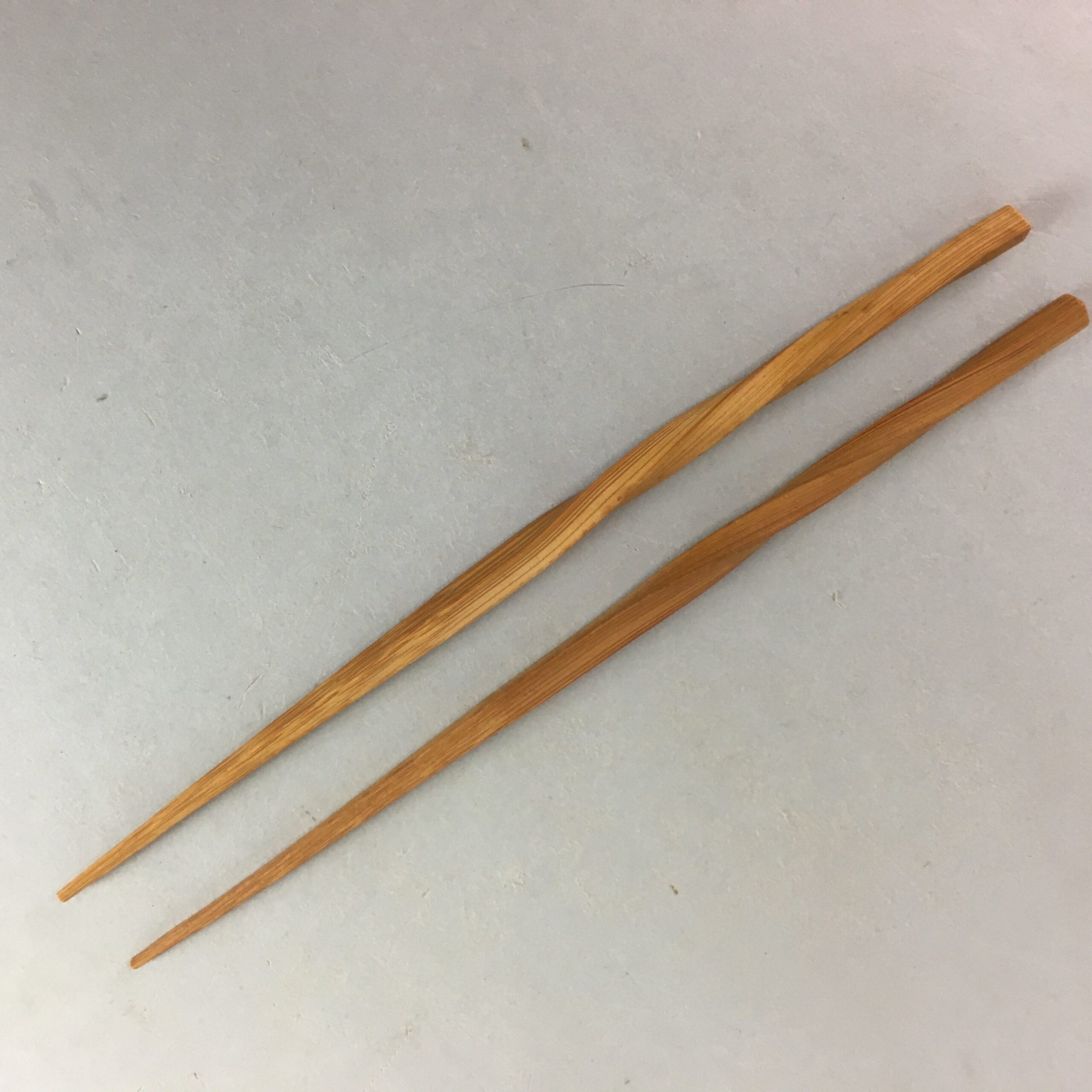 Japanese Bamboo Chopsticks 1 Pair Vtg Hashi Reusable Tableware Twist Brown J837