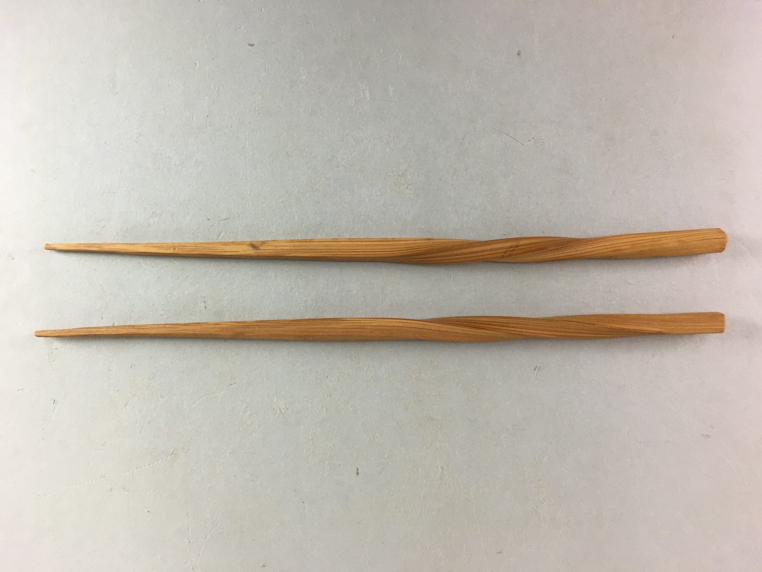 Japanese Bamboo Chopsticks 1 Pair Vtg Hashi Reusable Tableware Twist Brown J837