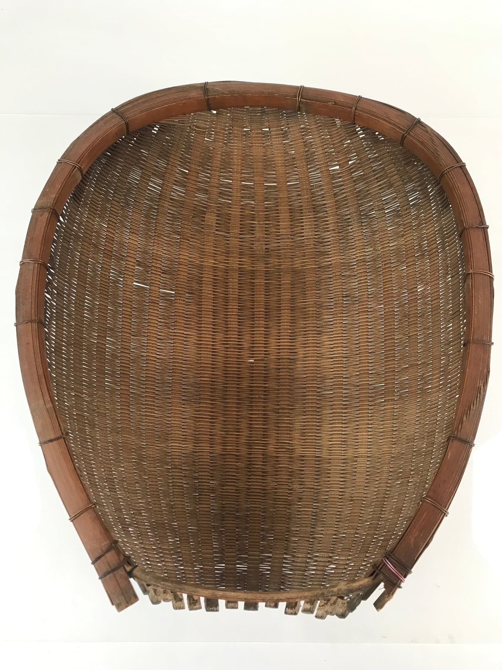 Japanese Bamboo Drying Basket Vtg Drainer Kago Zaru 53 cm Long B199