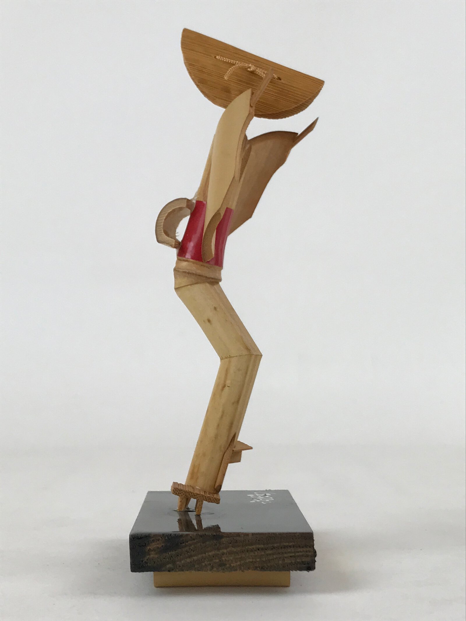 Japanese Bamboo Figurine Awa Odori Vtg Awaji Island Folk Decoration KF674