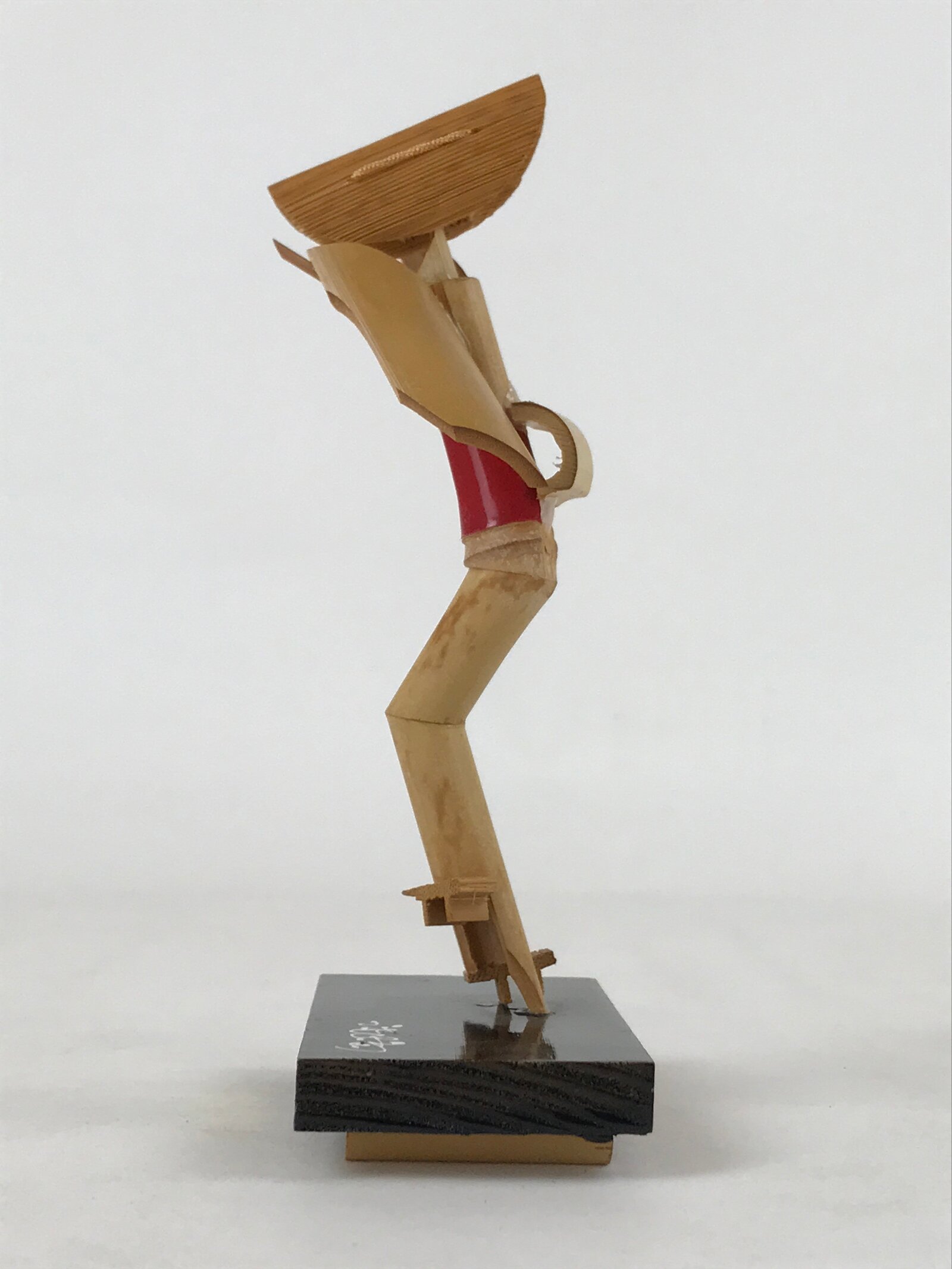 Japanese Bamboo Figurine Awa Odori Vtg Awaji Island Folk Decoration KF674