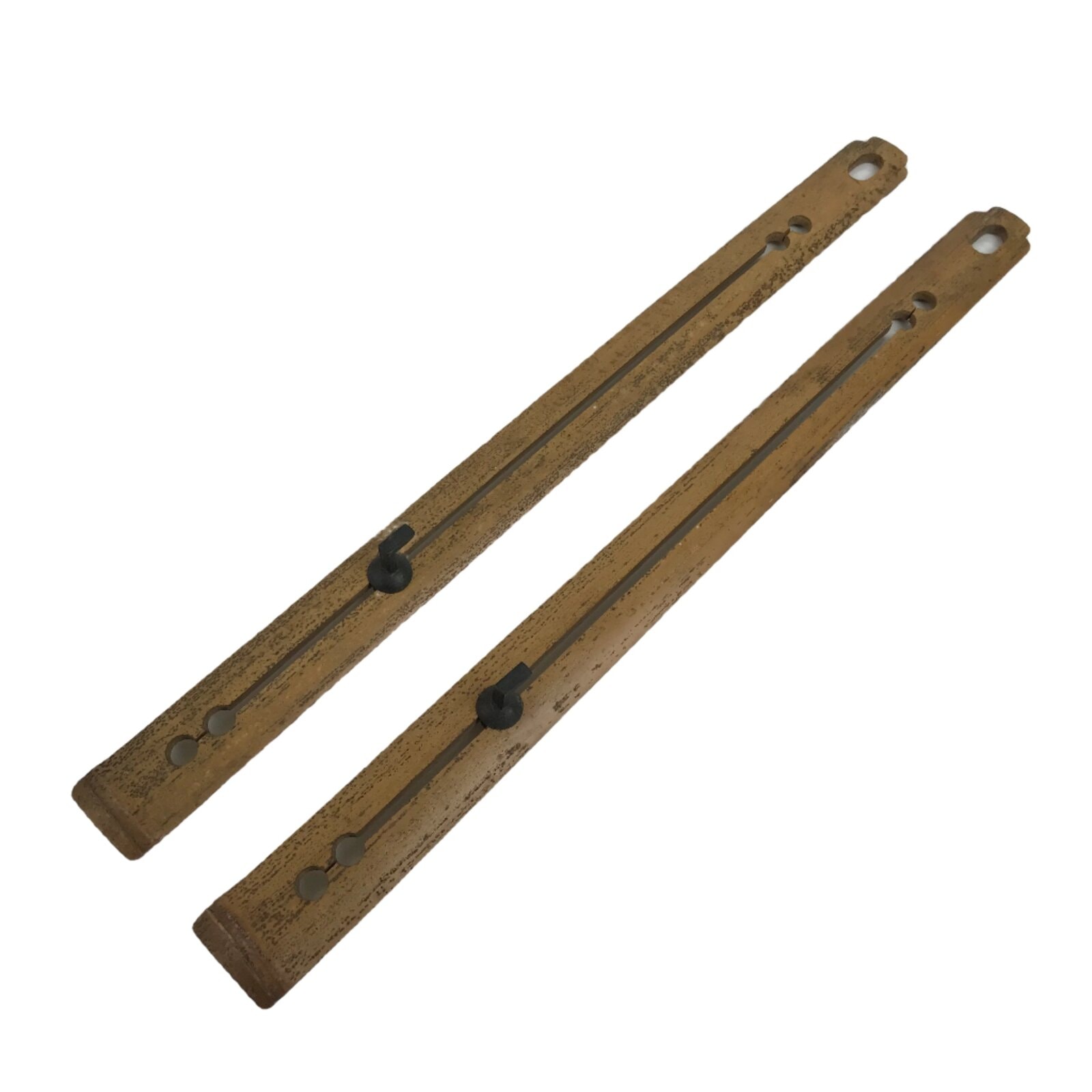 Japanese Bamboo Folding Fan Wall Hanger Vtg Sensu Stand Adjustable Brown JK712