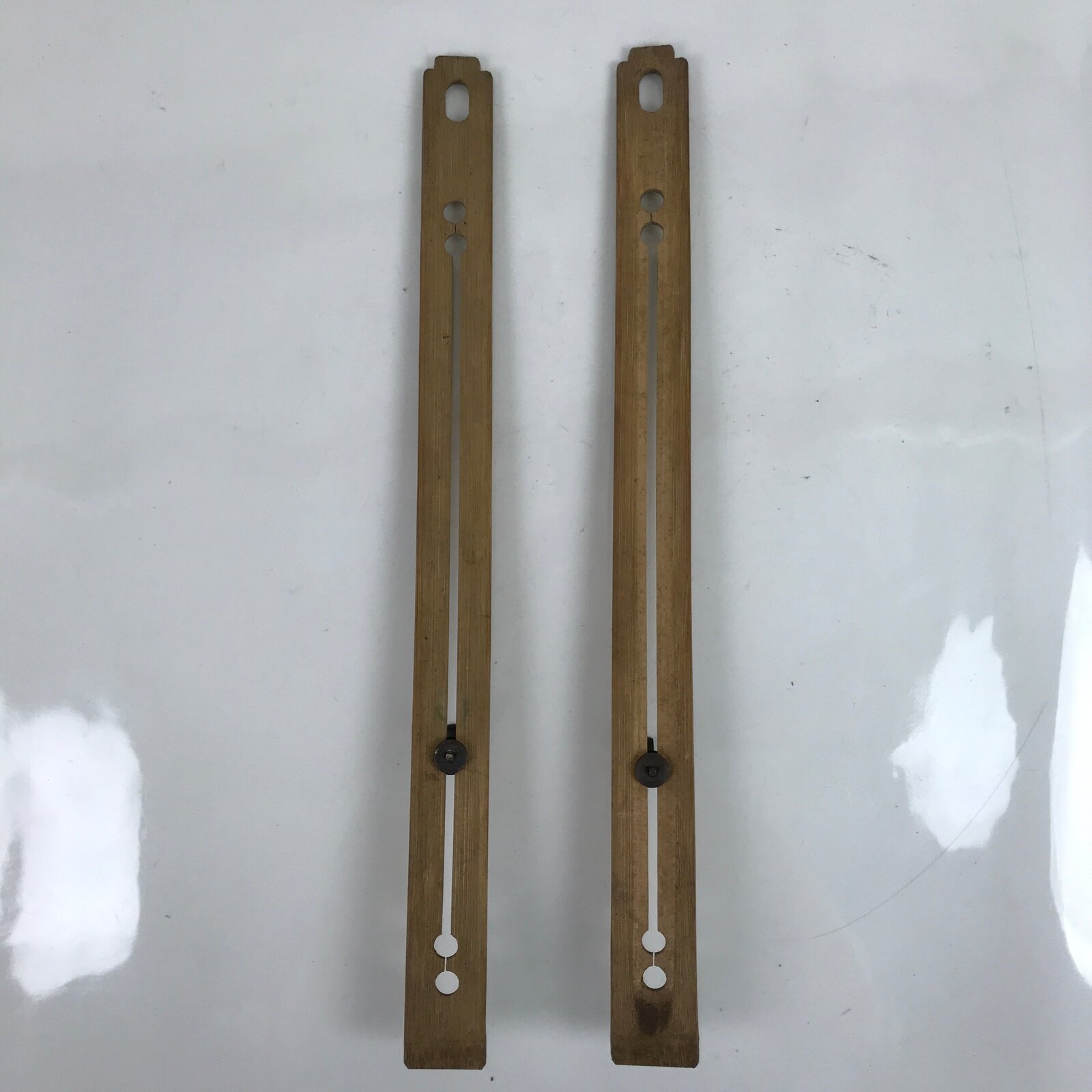 Japanese Bamboo Folding Fan Wall Hanger Vtg Sensu Stand Adjustable Brown JK712