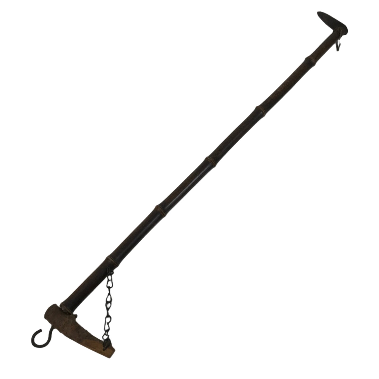 Japanese Bamboo Jizaikagi Hearth Hanger Hook Vtg Wood Irori Chagama JK858