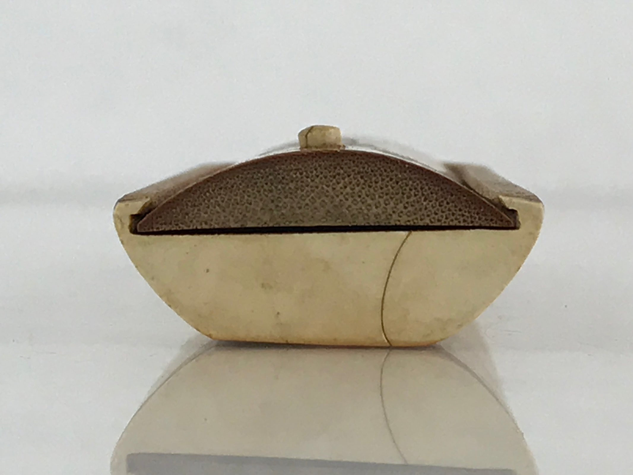 Japanese Bamboo Product Sliding Lid Toothpick Case Vtg Flower Deer Kanji Nara UR