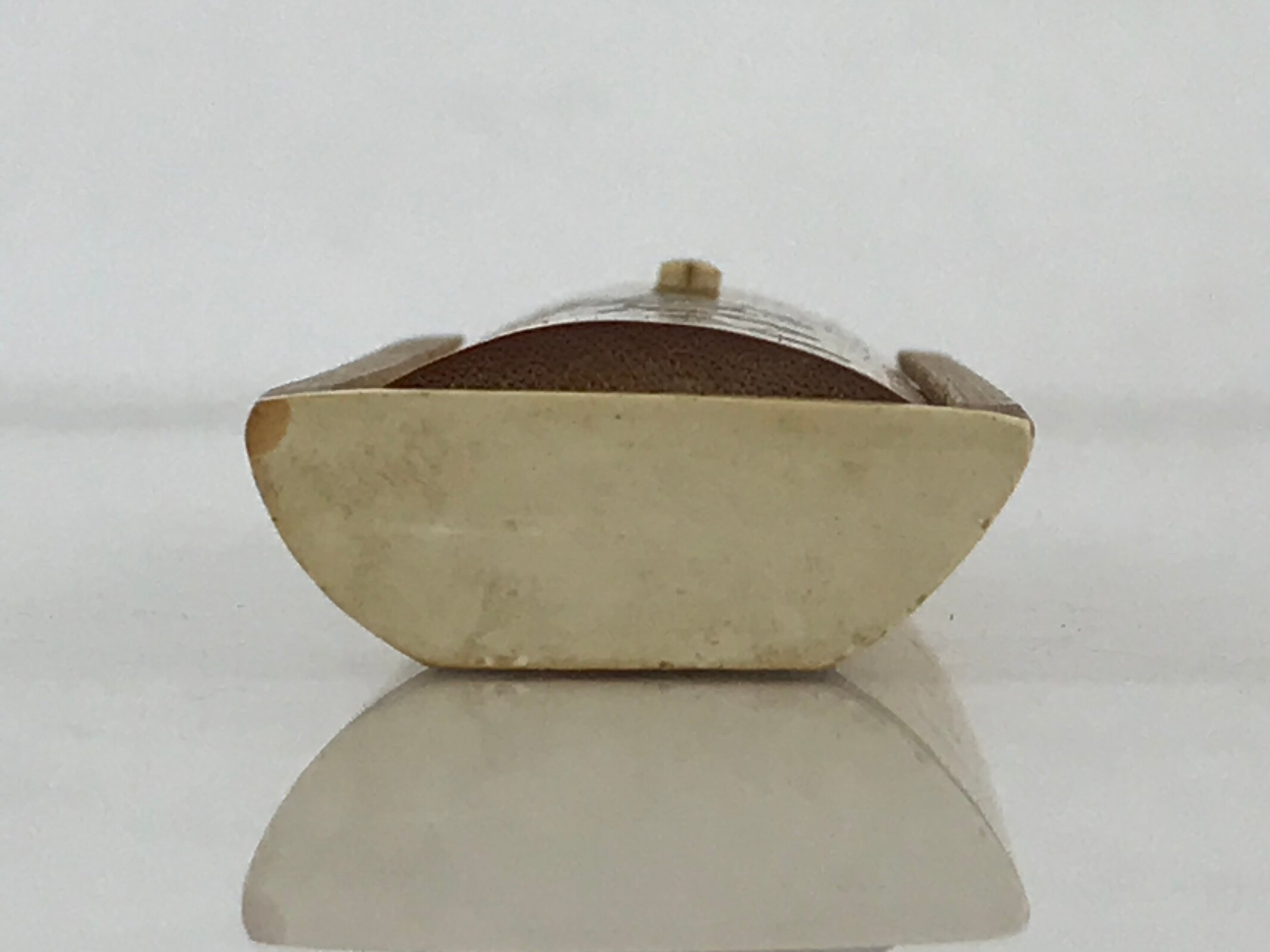 Japanese Bamboo Product Sliding Lid Toothpick Case Vtg Flower Deer Kanji Nara UR