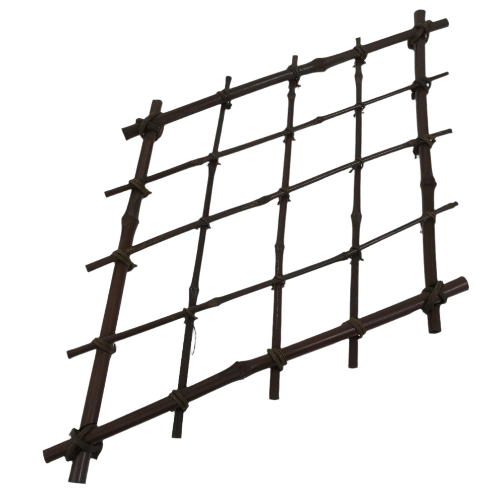 Japanese Bamboo Rhombus Lattice Wall Decoration Vtg Vine Natural Material WT557
