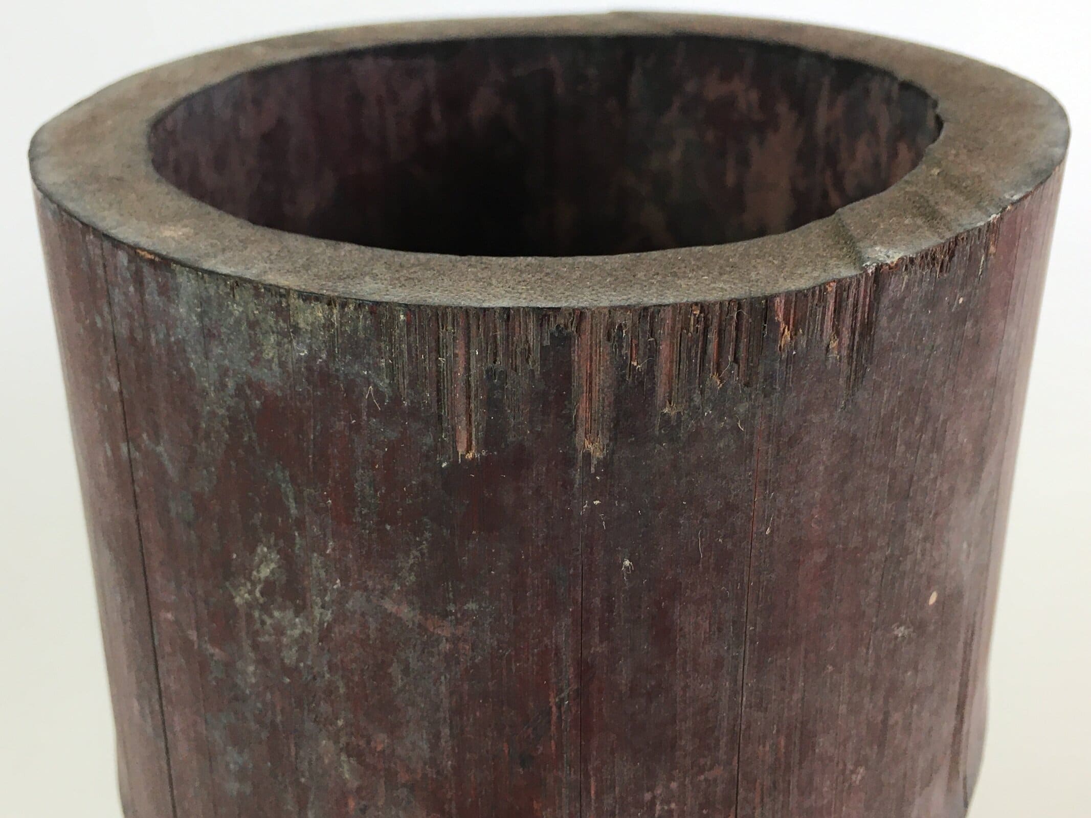 Japanese Bamboo Tube Vase Hanaire Vtg Ikebana Tea Ceremony FK11