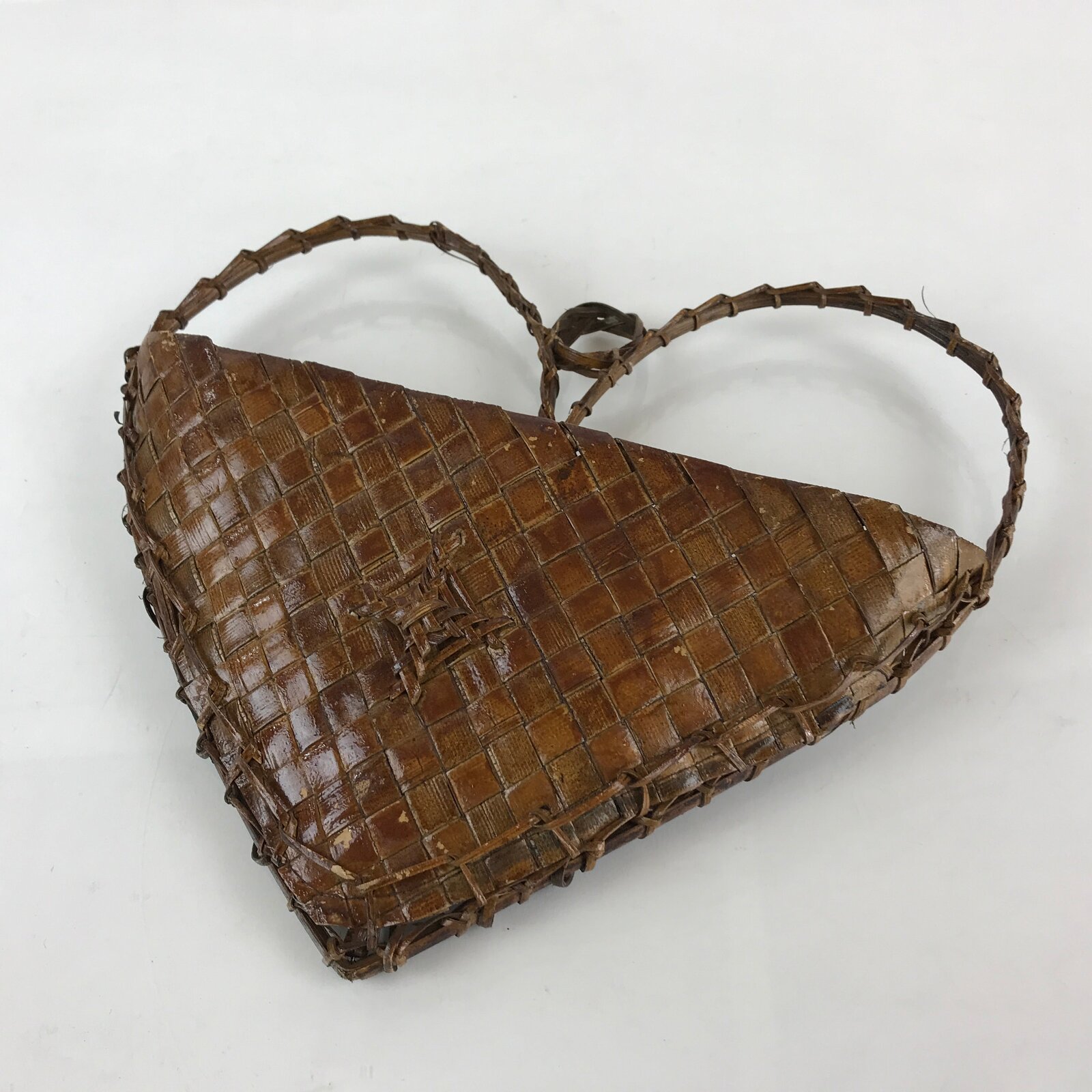 Japanese Bamboo Wall Hanging Letter Pocket Vtg Bills Envelopes Basket Kago B204