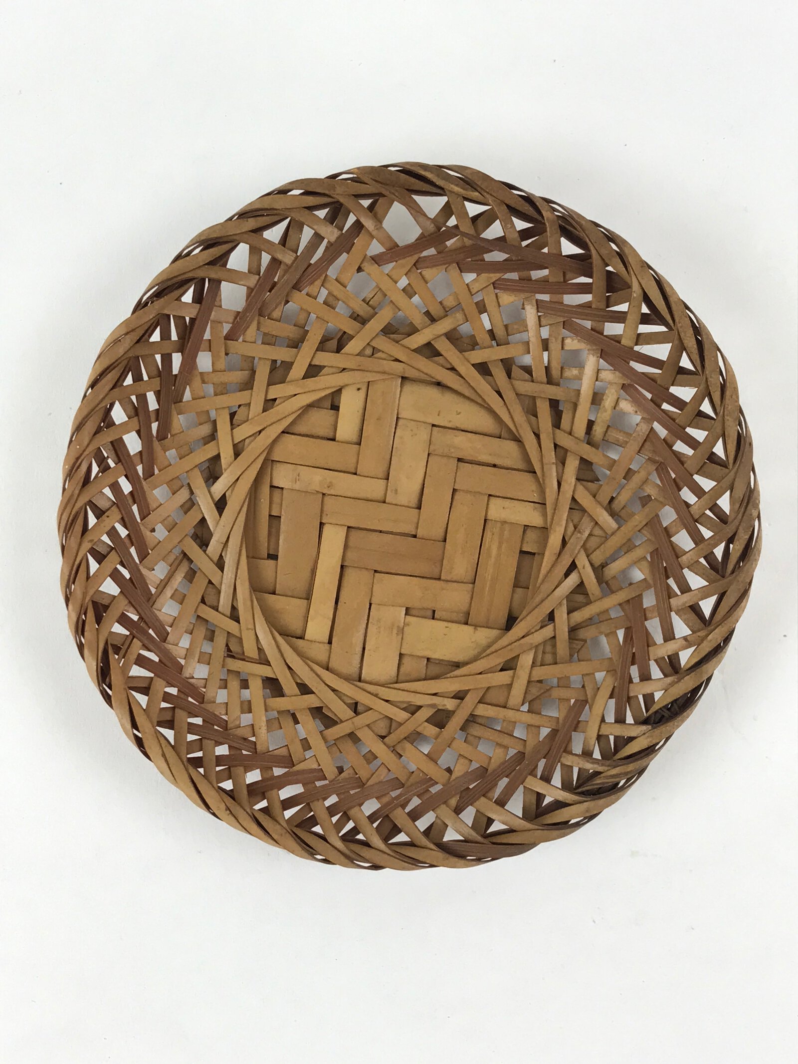 Japanese Bamboo Weave Drink Saucer 5pc Set Vtg Chataku Coaster Takeami UR935
