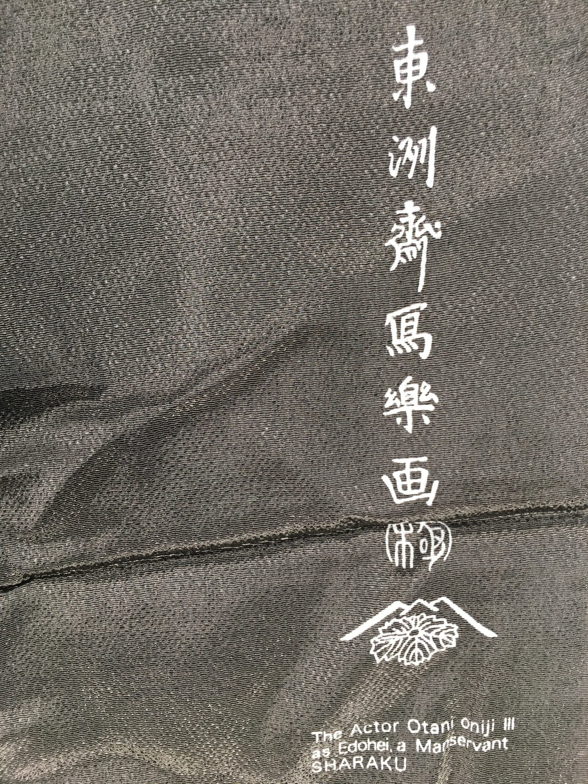 Japanese Bento Box Wrapping Cloth Furoshiki Rayon Fabric Kabuki Gray FU178