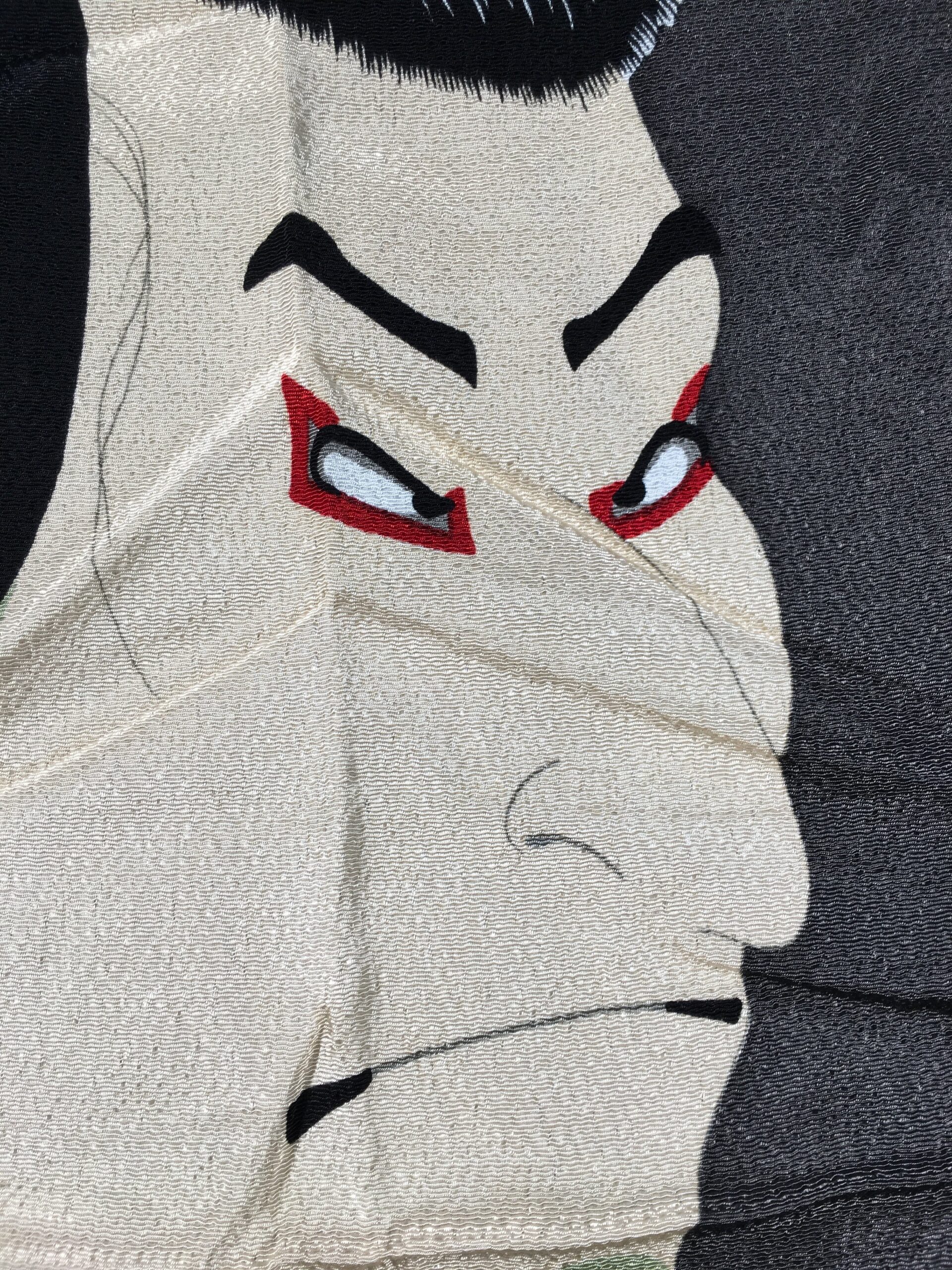 Japanese Bento Box Wrapping Cloth Furoshiki Rayon Fabric Kabuki Gray FU178