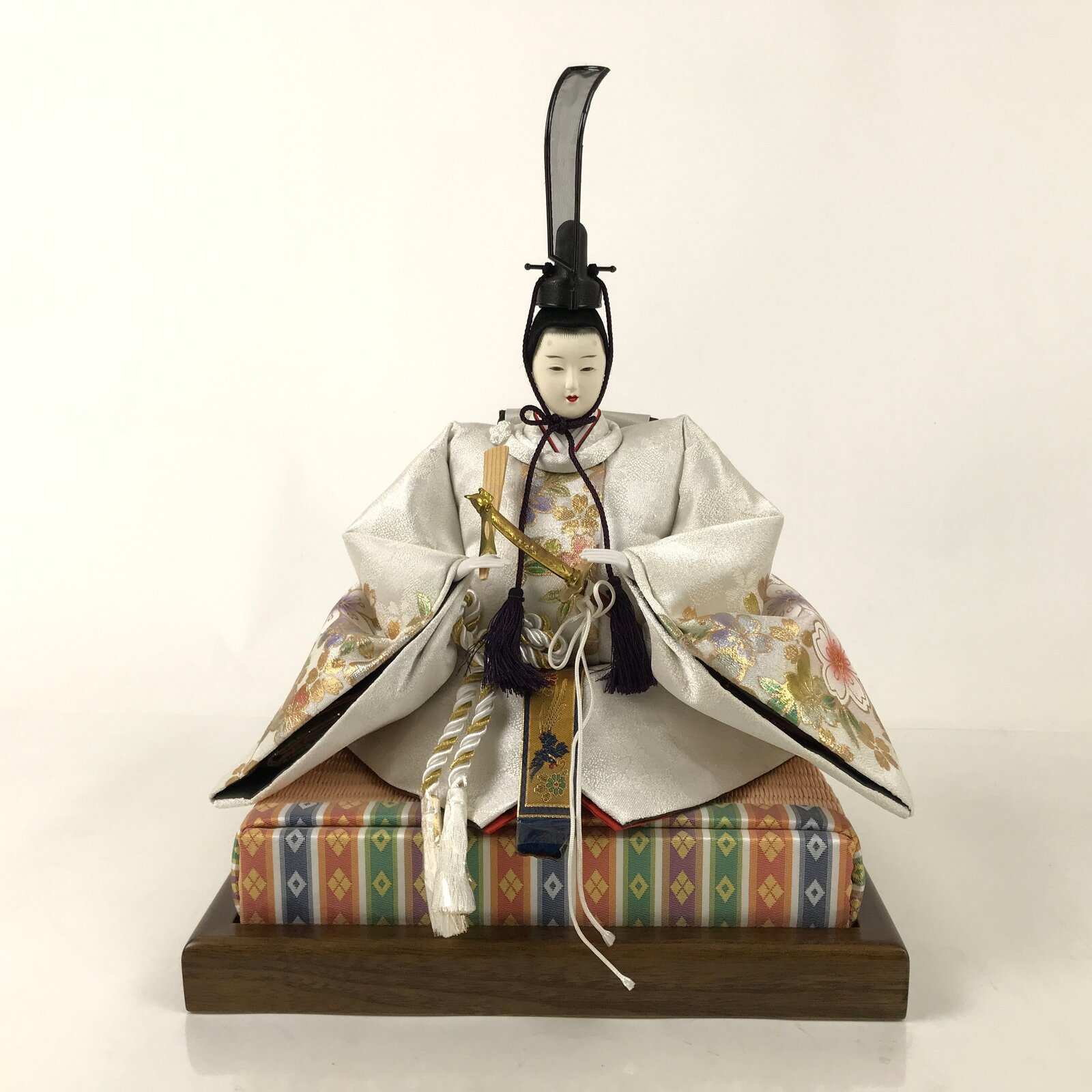 Japanese Big Hina Doll Ningyo Prince Vtg Girl's Day Ohinasama Matsuri Silk ID601