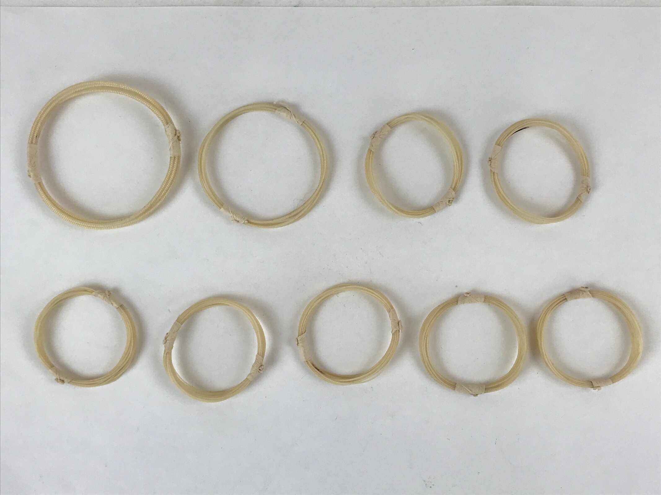 Japanese Biwa Lute Strings 9 Pcs Vtg Musical Instrument Mitsukoshi Box JK656