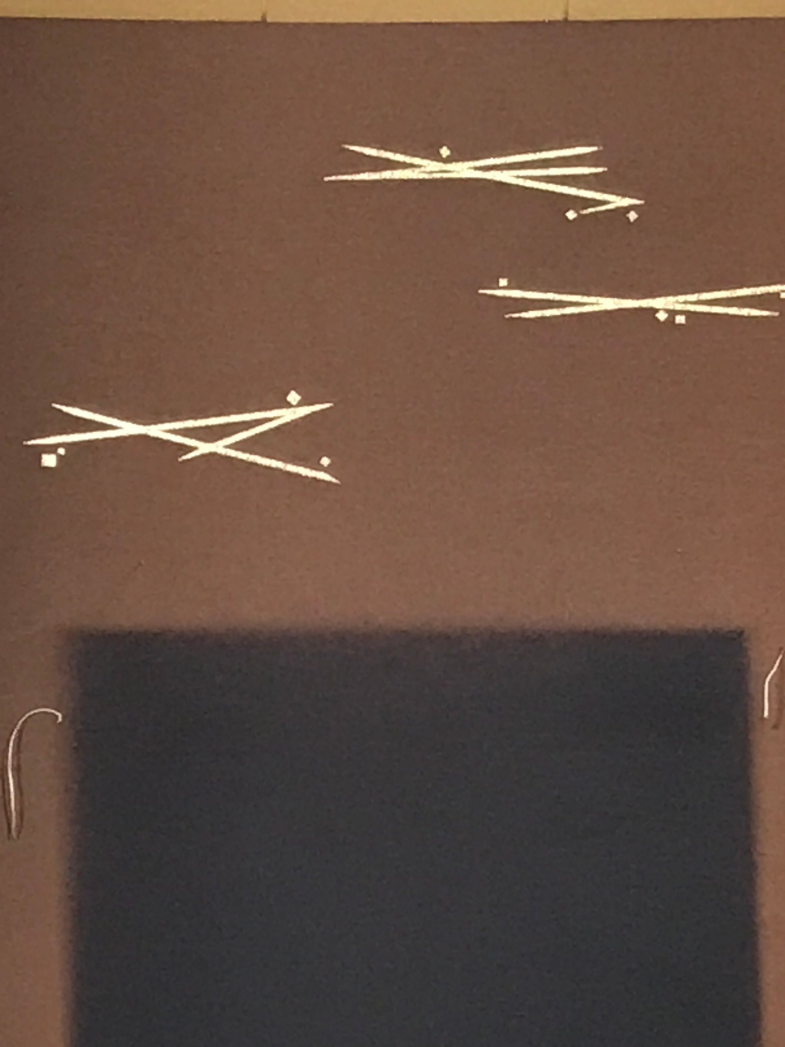 Japanese Blank Hanging Scroll Vtg Thread Holders Brown Geometric Kakejiku SC955