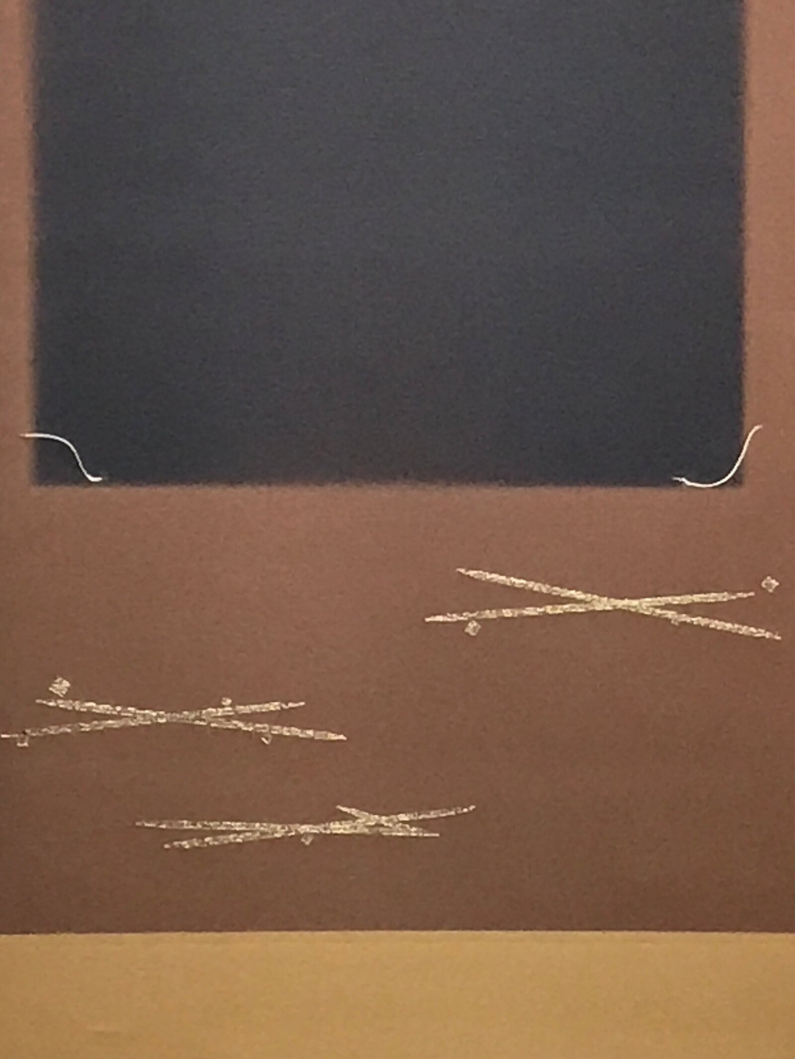 Japanese Blank Hanging Scroll Vtg Thread Holders Brown Geometric Kakejiku SC955