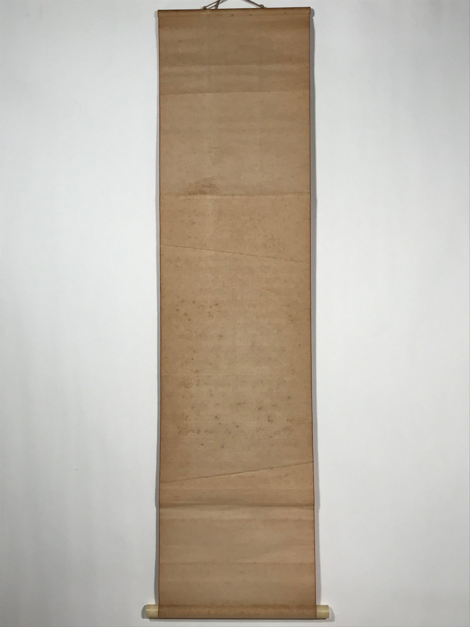 Japanese Blank Hanging Scroll Vtg Thread Holders Gold Floral Kakejiku SC962