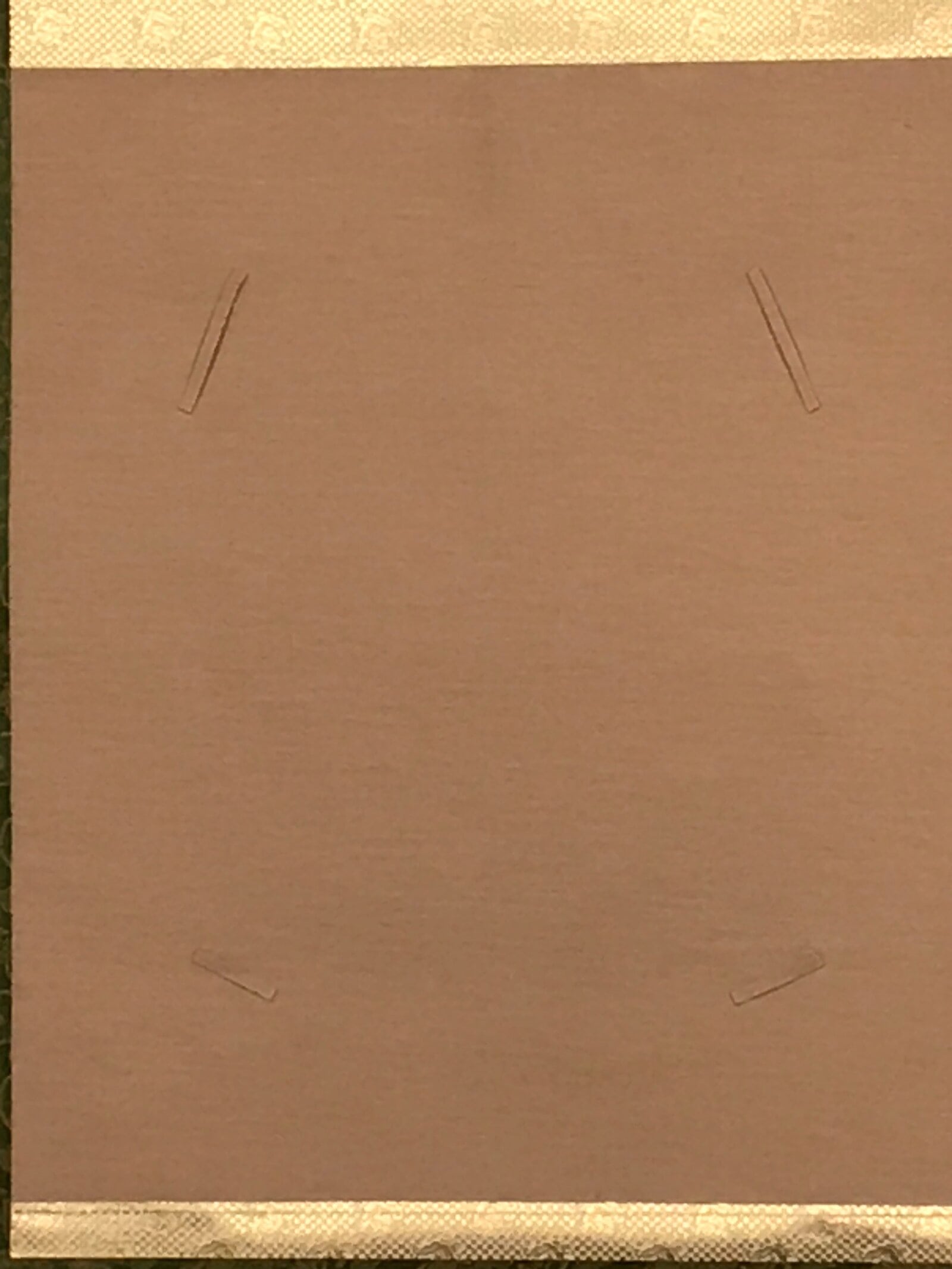 Japanese Blank Hanging Scroll Vtg Thread Holders Green Floral Kakejiku SC958