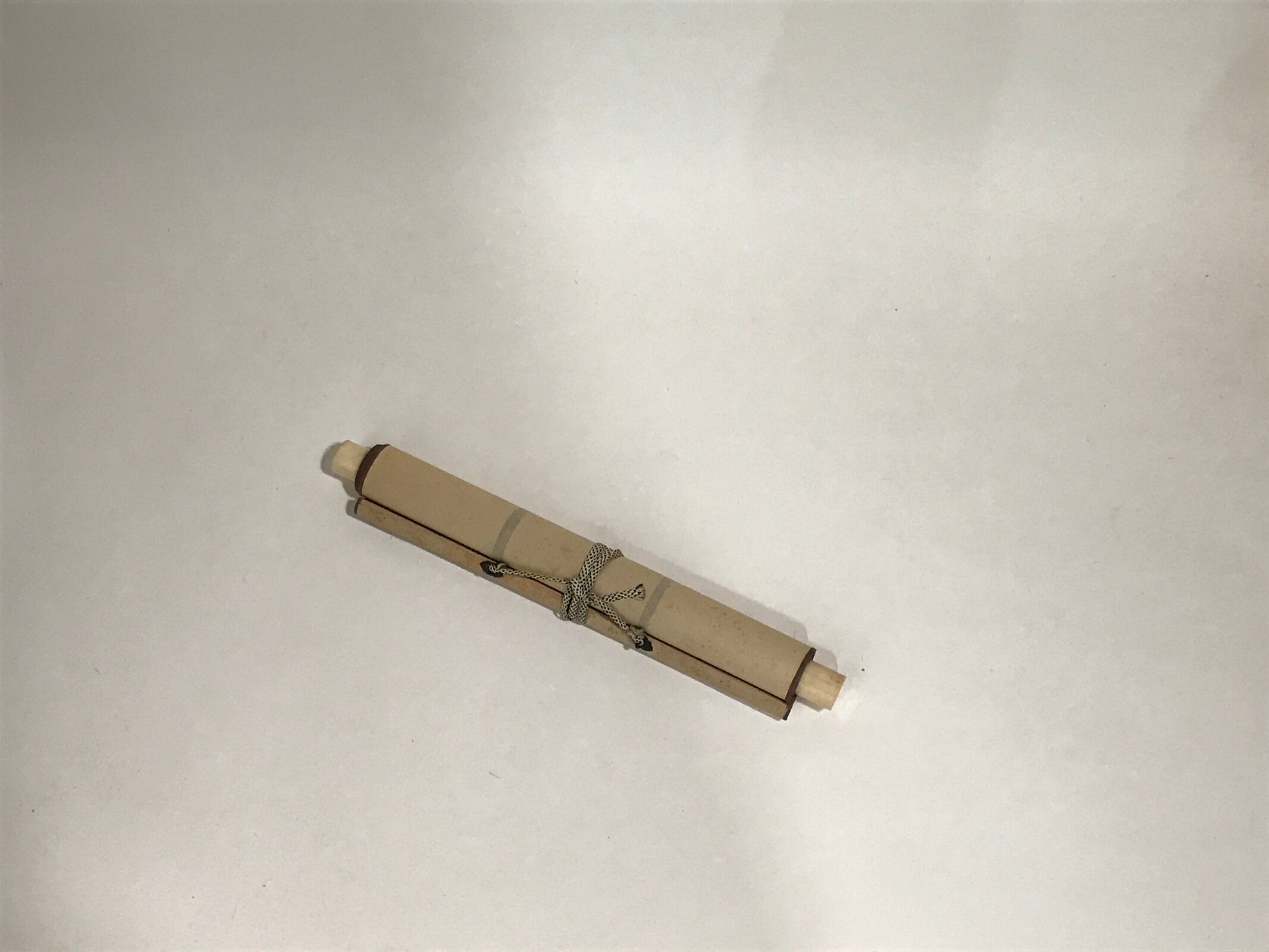 Japanese Blank Hanging Scroll Vtg Thread Holders Green Kakejiku Chagake SC874