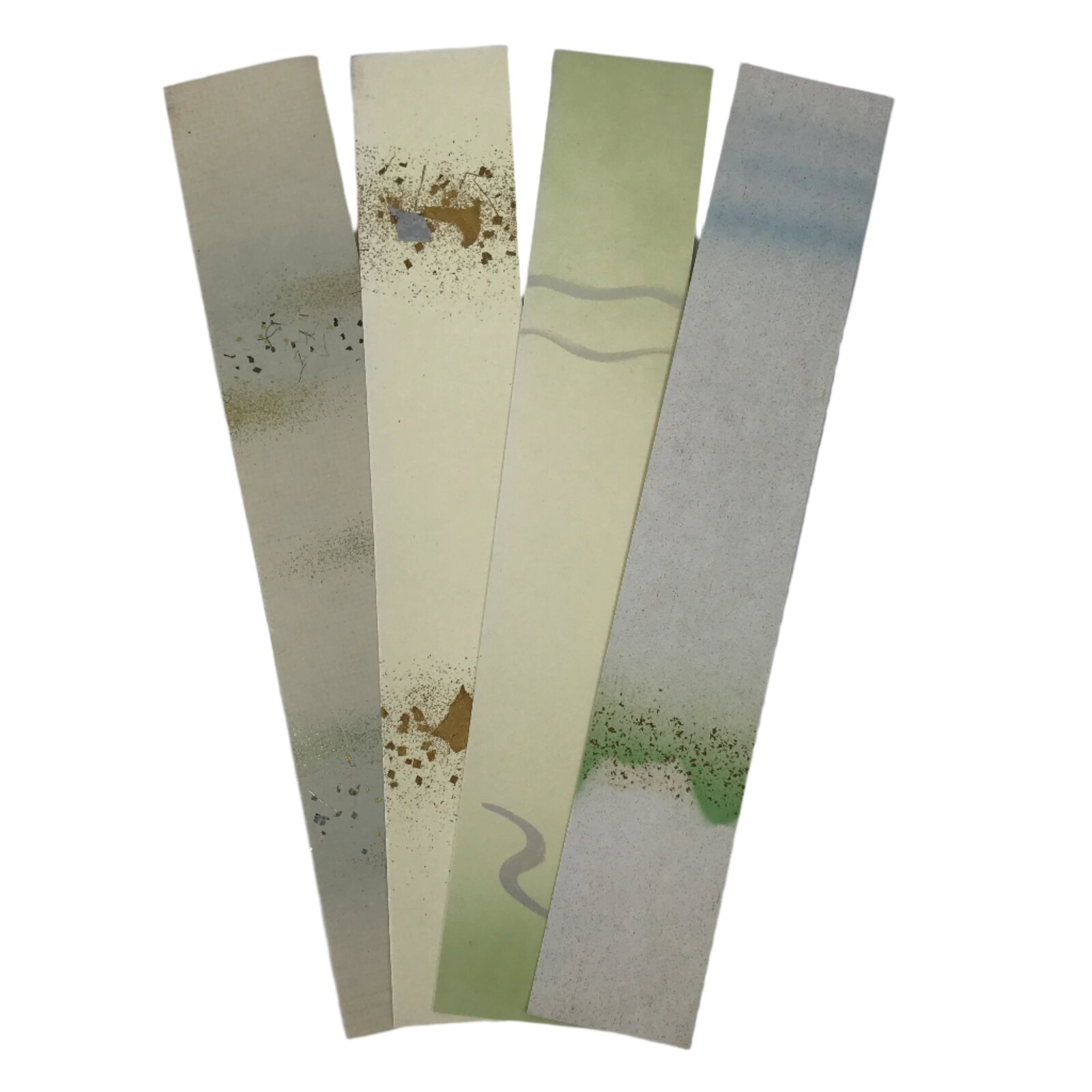 Japanese Blank Tanzaku Shikishi Art Board Set 4pcs Gold Blue Green Design A749