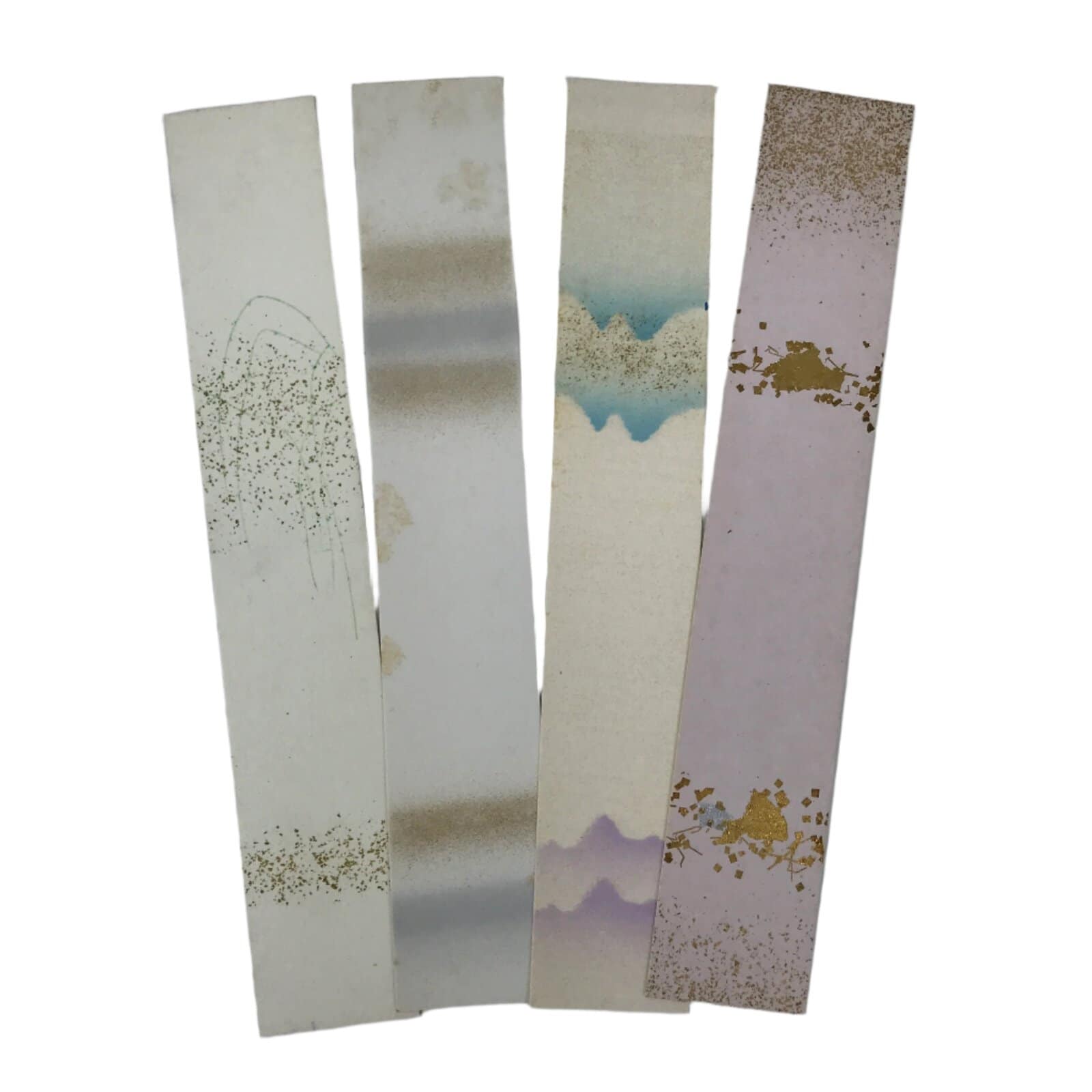 Japanese Blank Tanzaku Shikishi Art Board Set 4pcs Purple Gold Blue Design A748