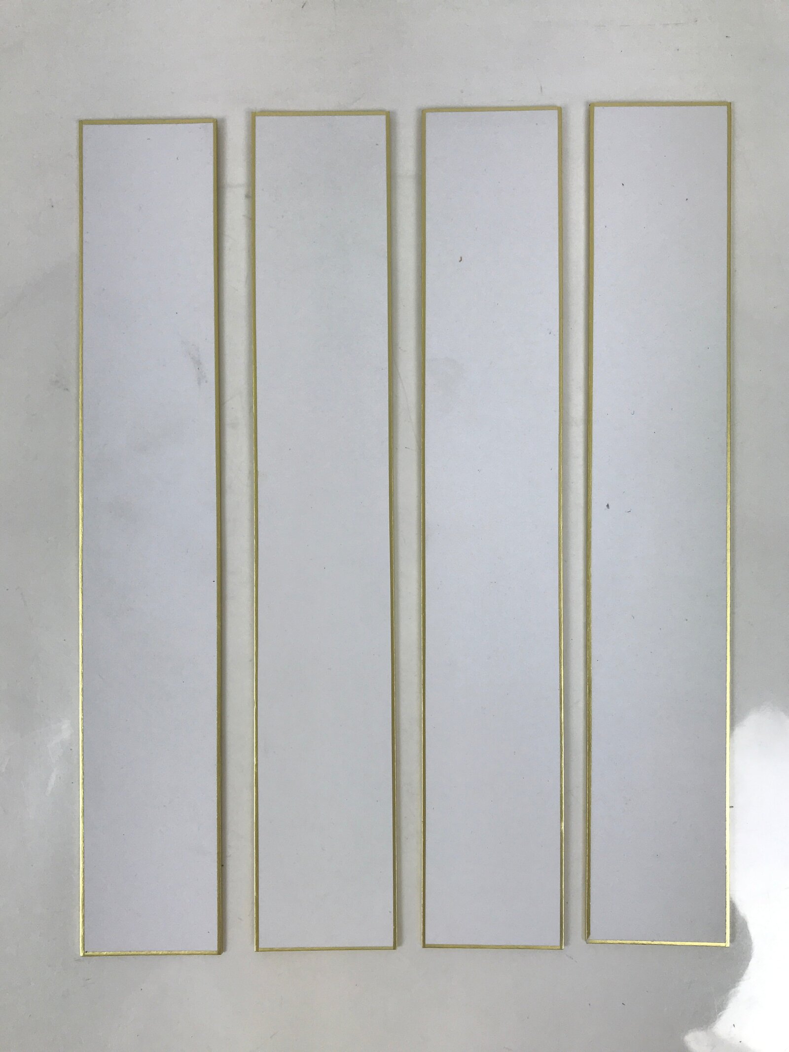 Japanese Blank Tanzaku Shikishi Art Board Set Vtg 4pcs White Gold Border A747