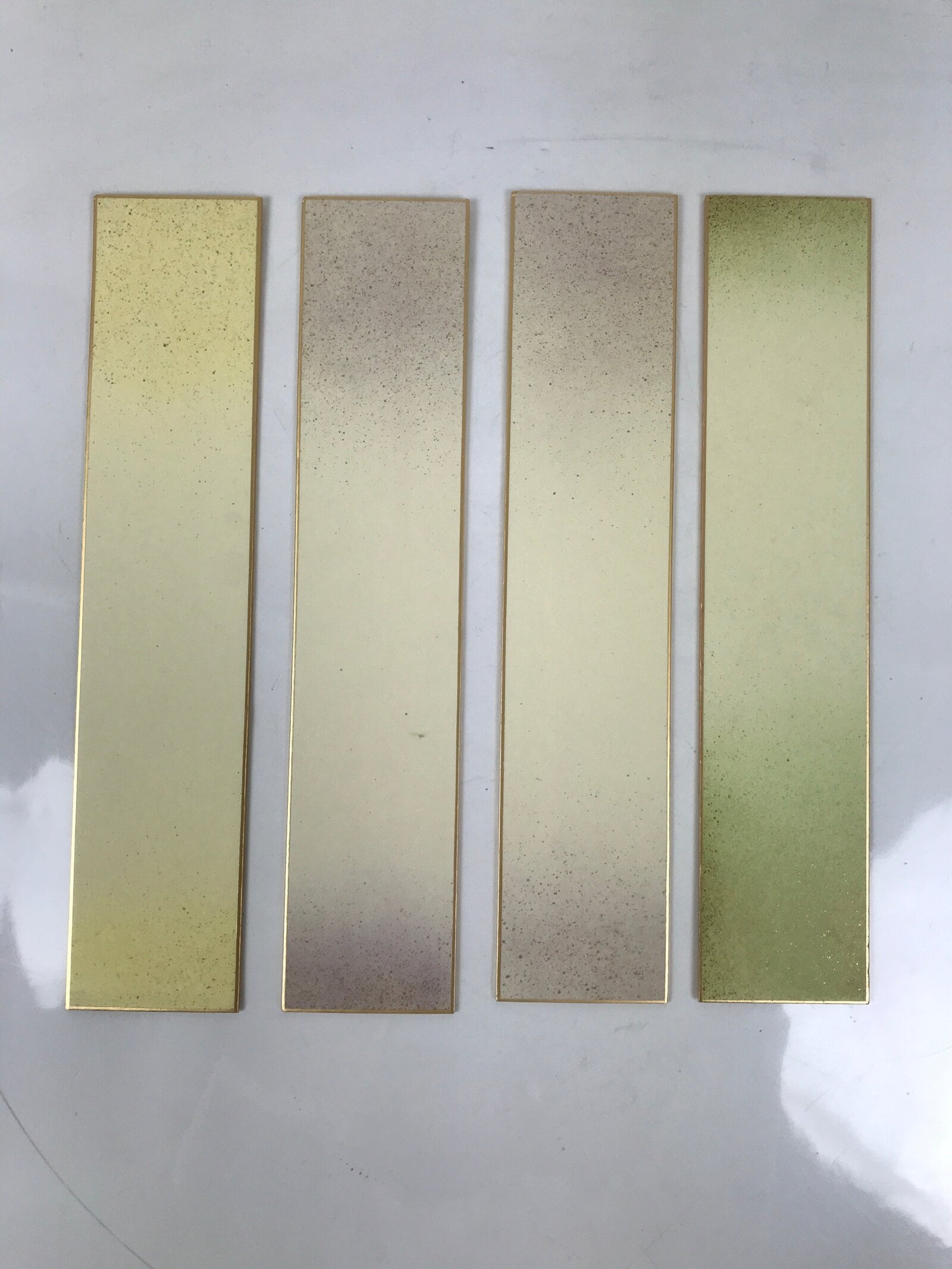 Japanese Blank Tanzaku Shikishi Art Board Set Vtg 4pcs Yellow Green Purple A742