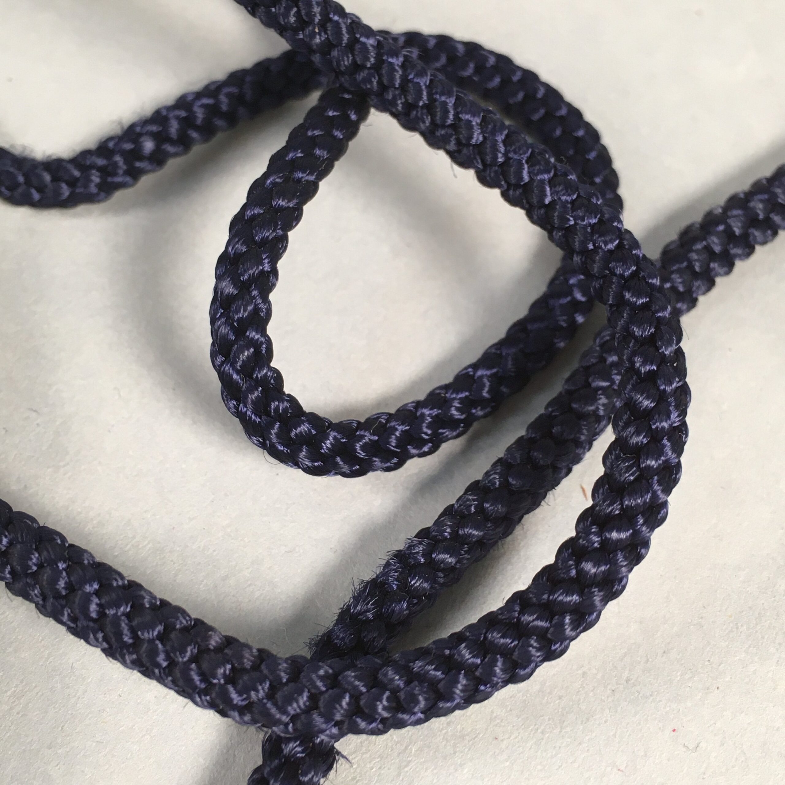 Japanese Bolo Tie Vtg Necklace Shell Rectangle Metal Dark Blue String JK33