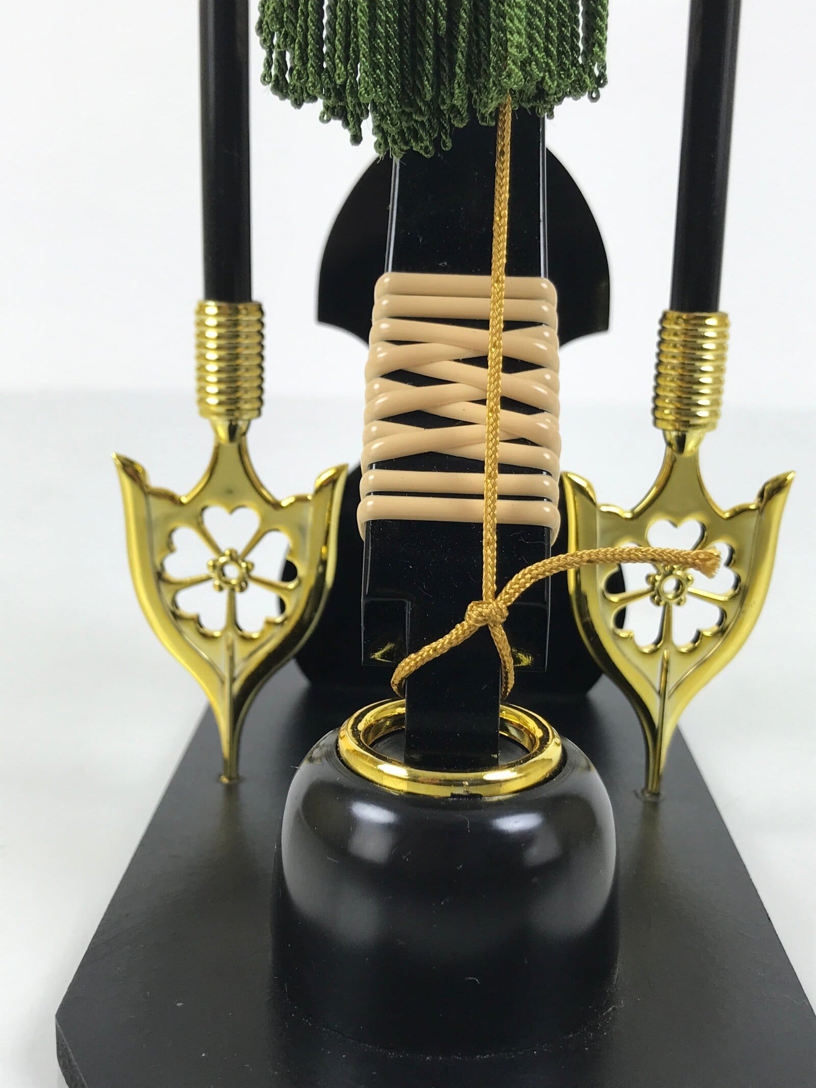 Japanese Bow Arrow Hamayumi Display Stand Vtg Boys Day New Year Black ID649