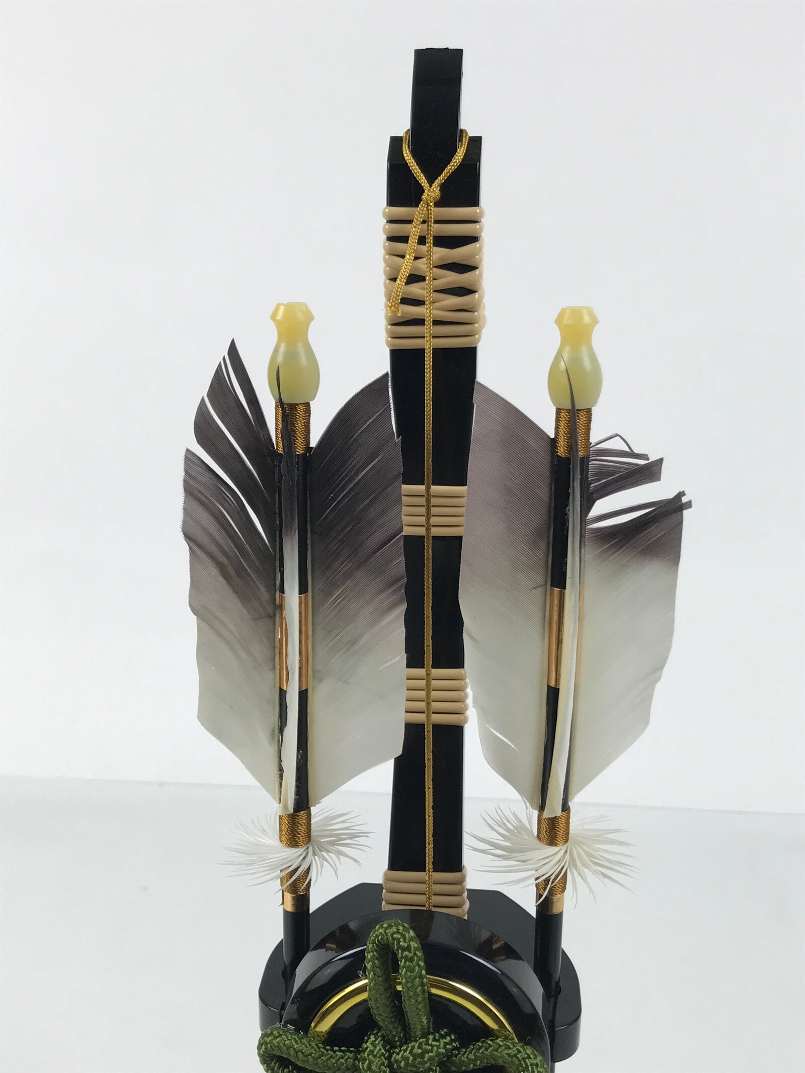 Japanese Bow Arrow Hamayumi Display Stand Vtg Boys Day New Year Black ID649