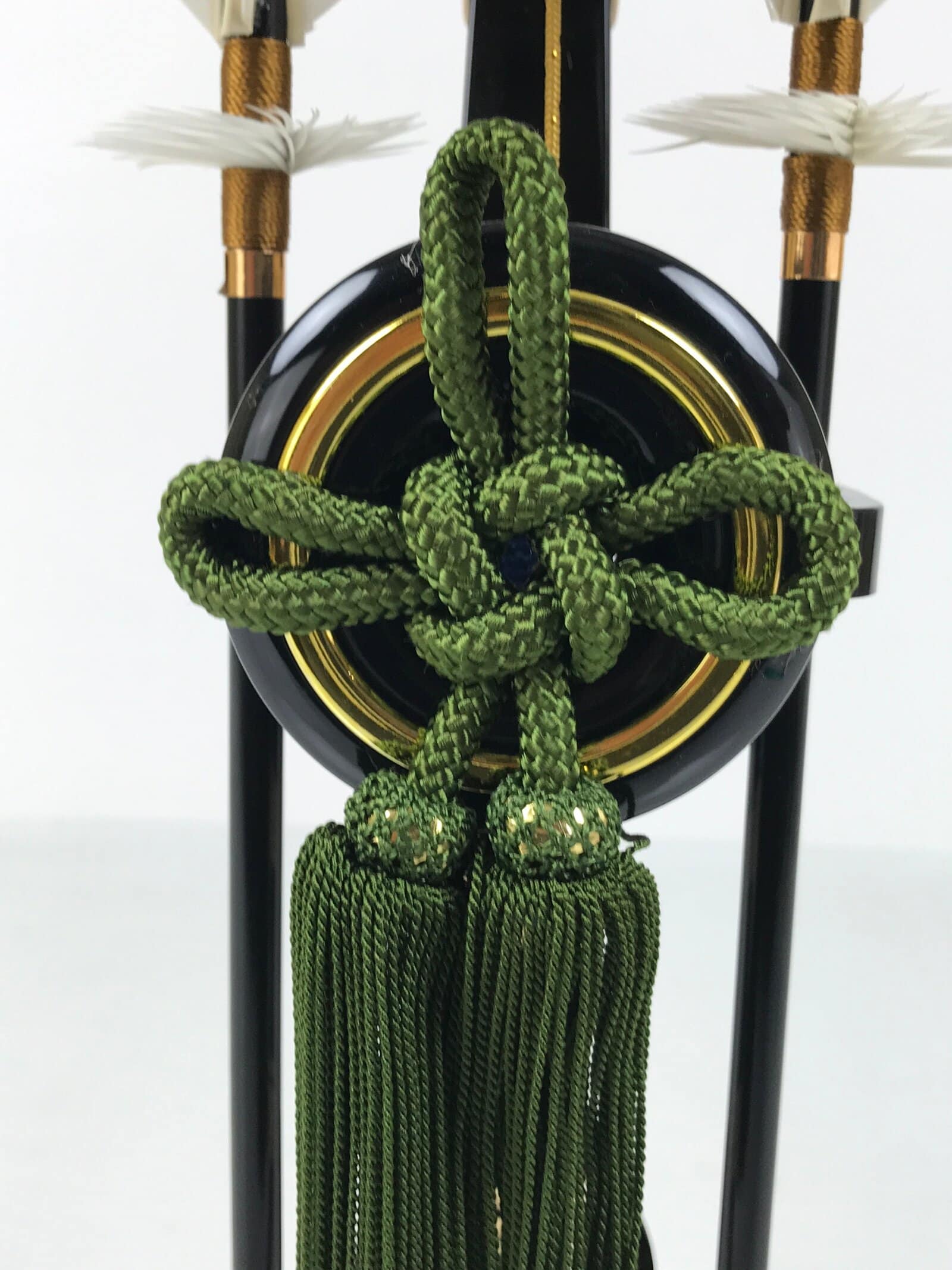 Japanese Bow Arrow Hamayumi Display Stand Vtg Boys Day New Year Black ID649