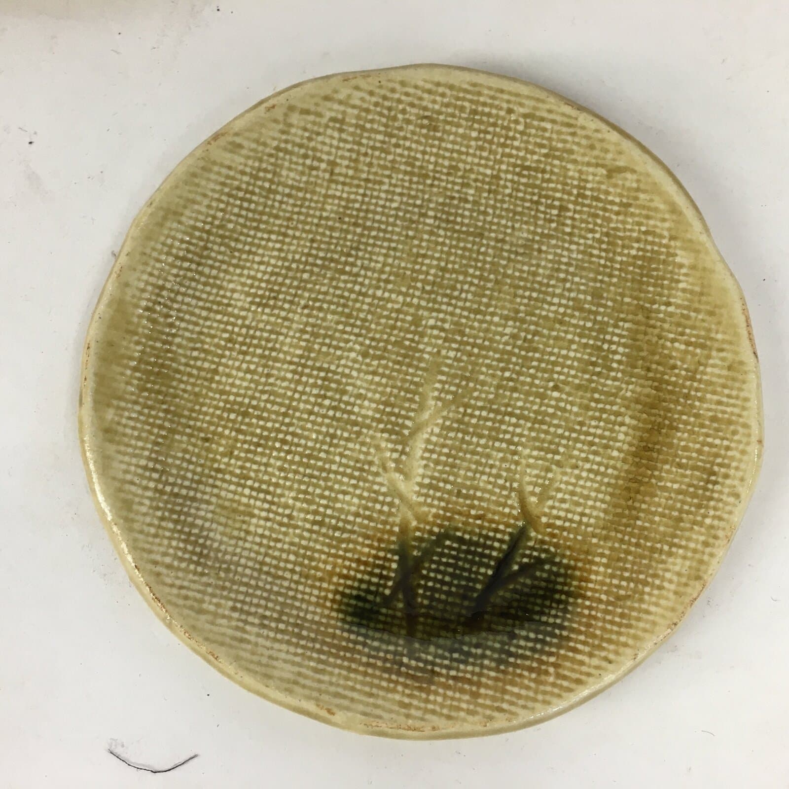 Japanese Boxed Ceramic Plate 5pc Kiseto ware Kozara Vtg Round Pottery Yellow PX5