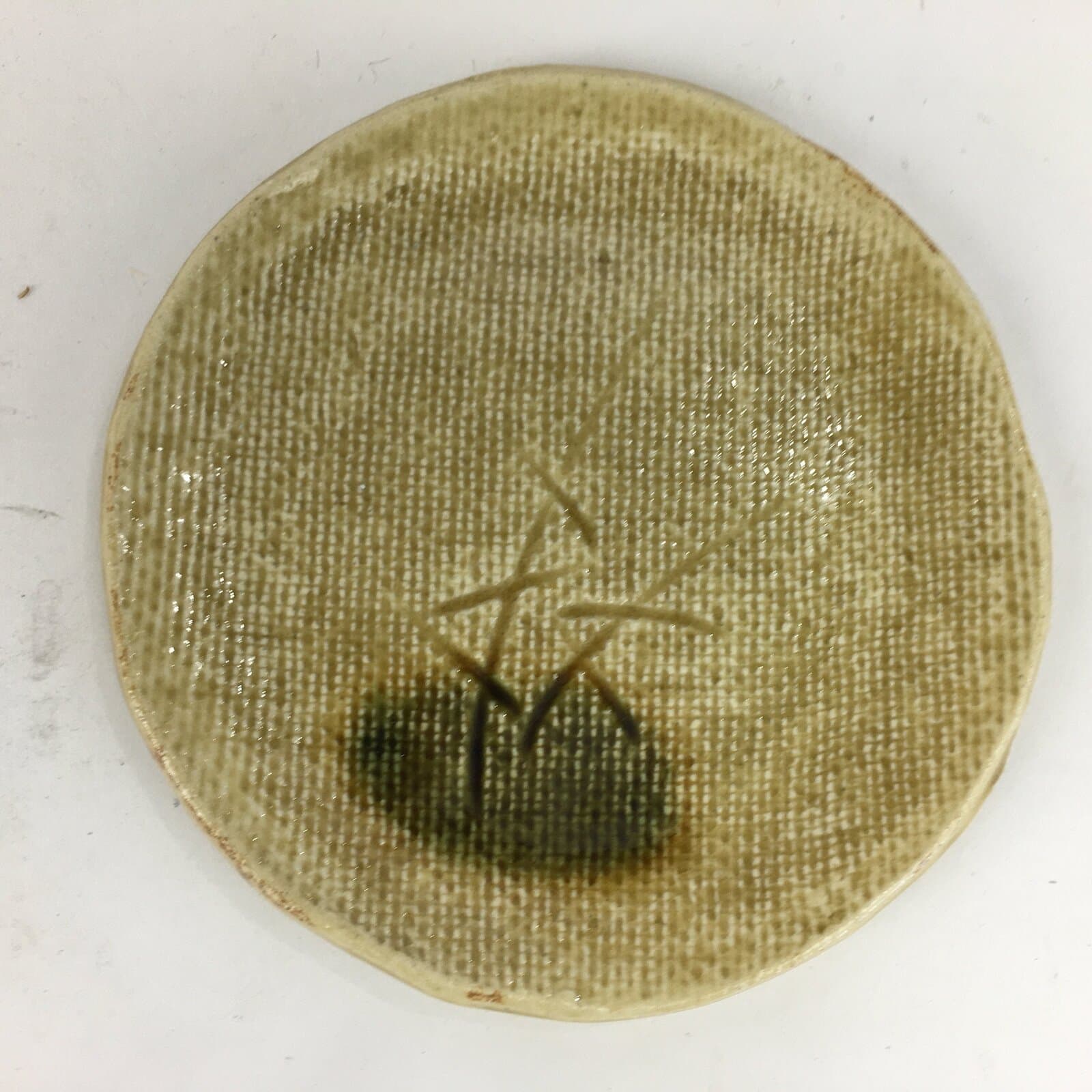 Japanese Boxed Ceramic Plate 5pc Kiseto ware Kozara Vtg Round Pottery Yellow PX5