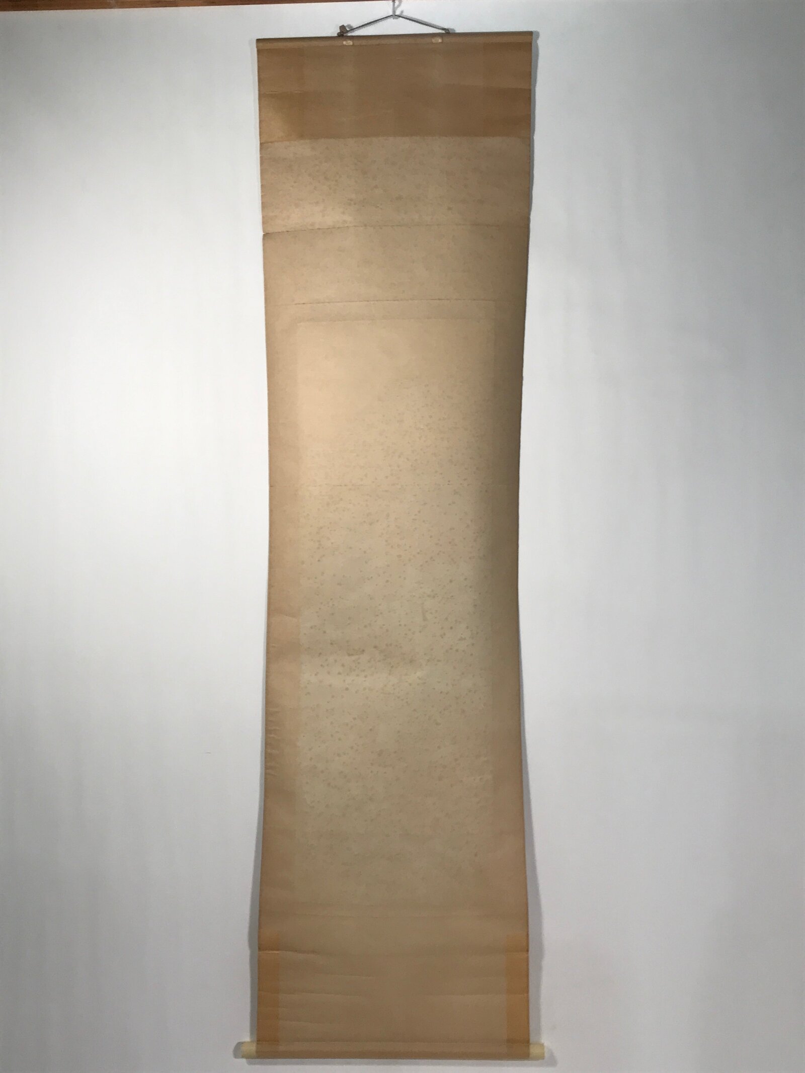 Japanese Boxed Hanging Scroll Kakejiku Vtg River Boat House Mountain Color KJ156