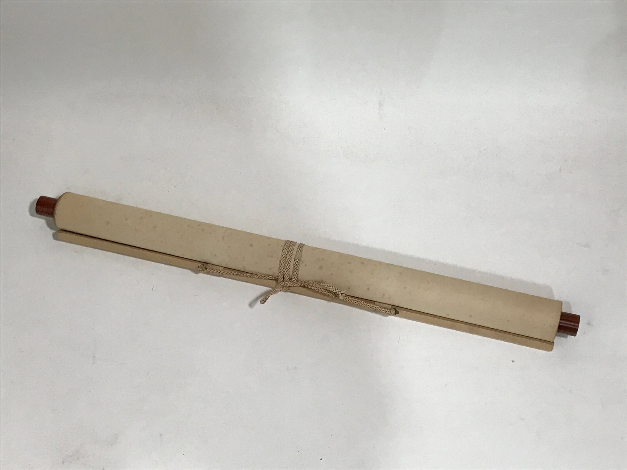 Japanese Boxed Hanging Scroll Vtg Red Fuji Mountains River Sansui SC951