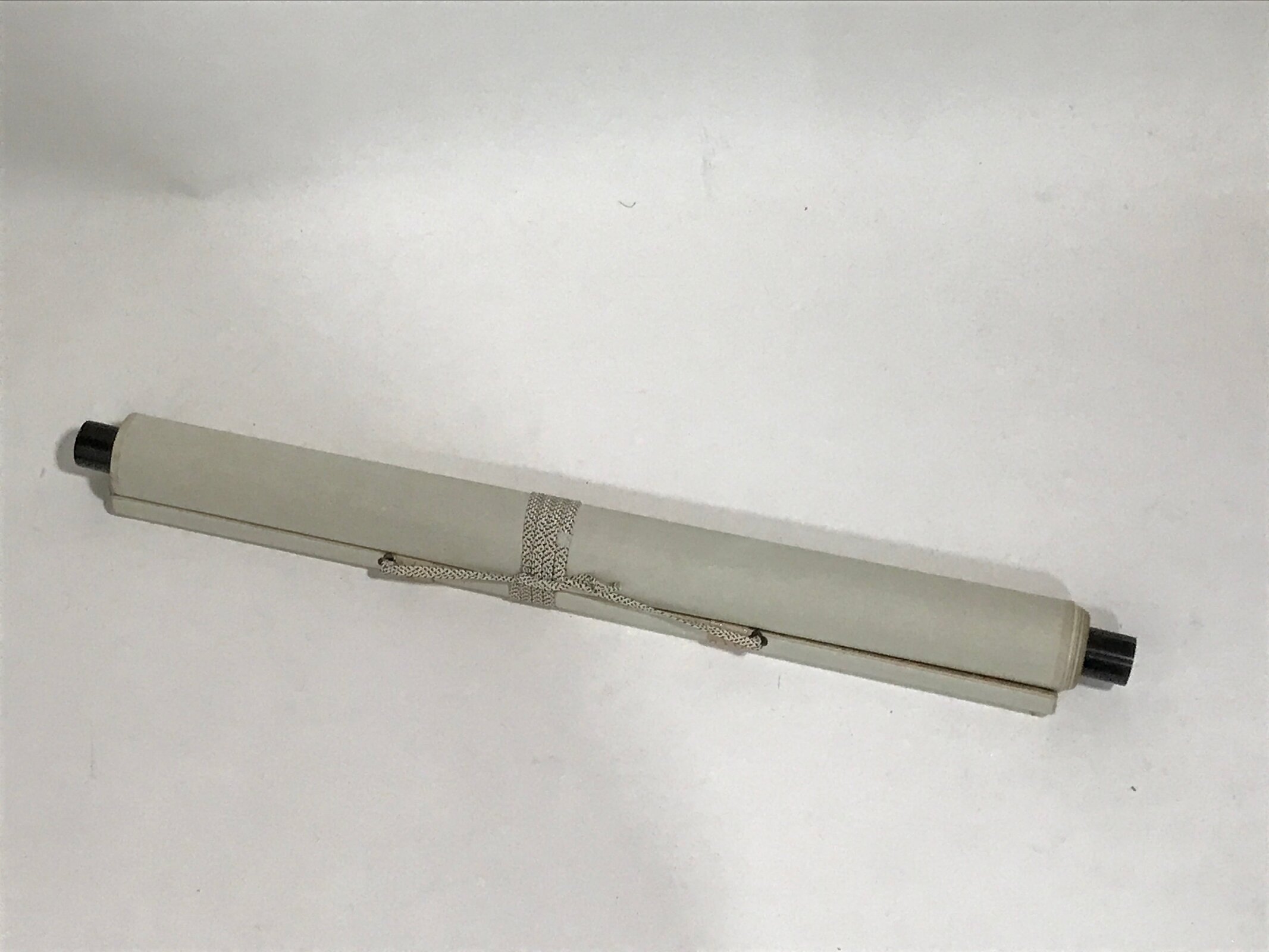 Japanese Boxed Hanging Scroll Vtg Red Rising Sun Calm Waves Kakejiku SC975