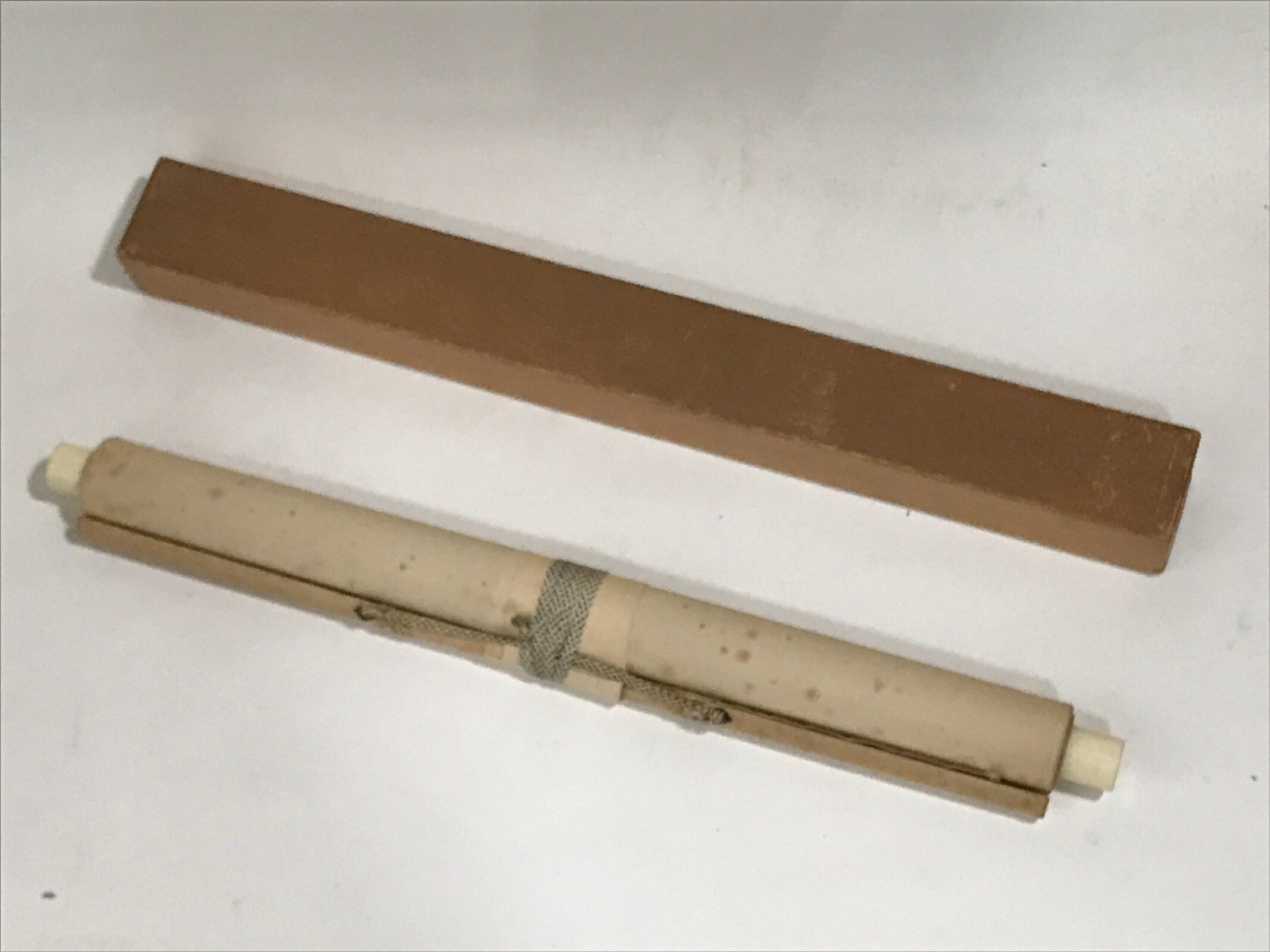 Japanese Boxed Hanging Scroll Vtg Two Cranes Pine Tree Red Sun Kakejiku SC956