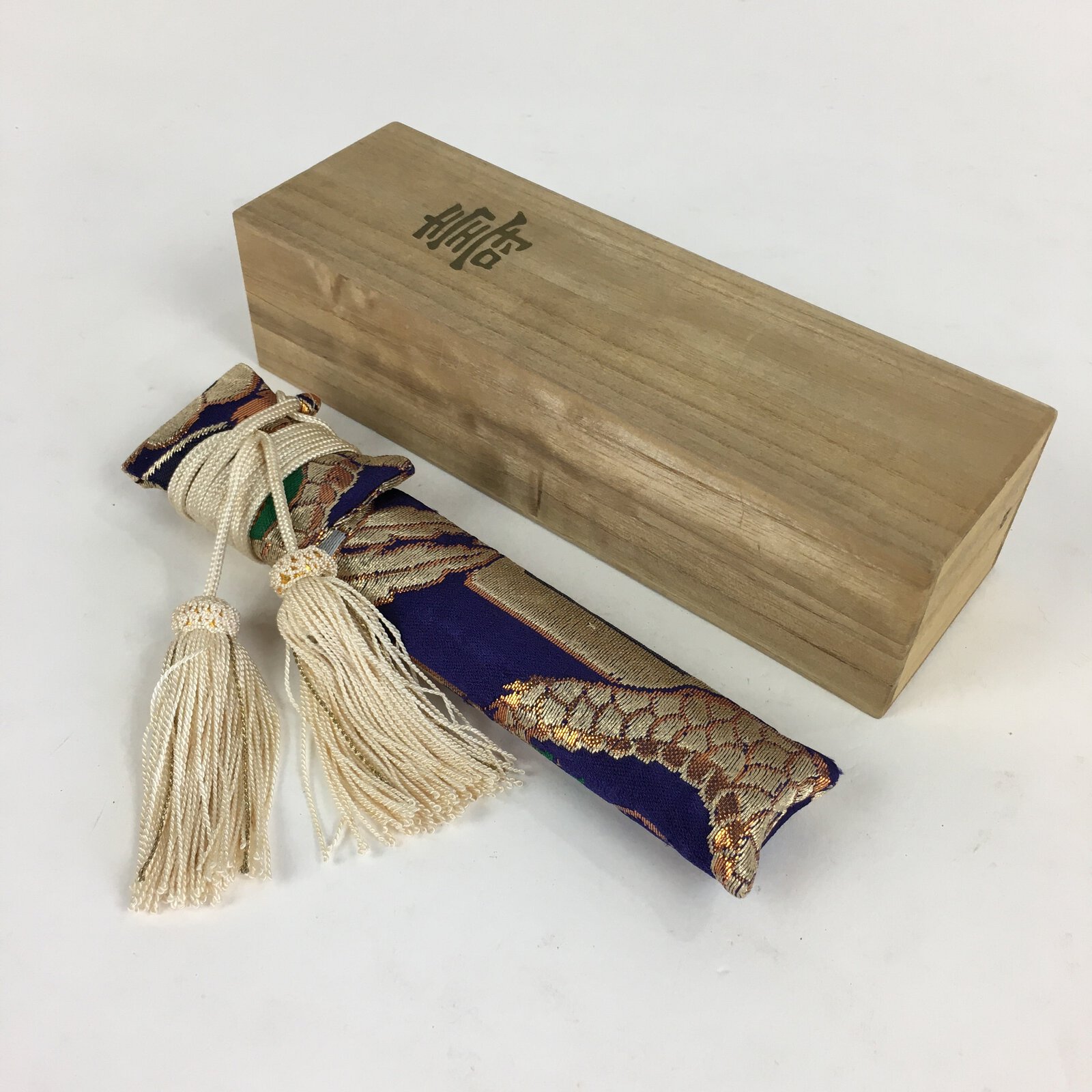 Japanese Boxed Kimono Accessory Vtg Kaiken Small Sword Case Shichigosan PX617