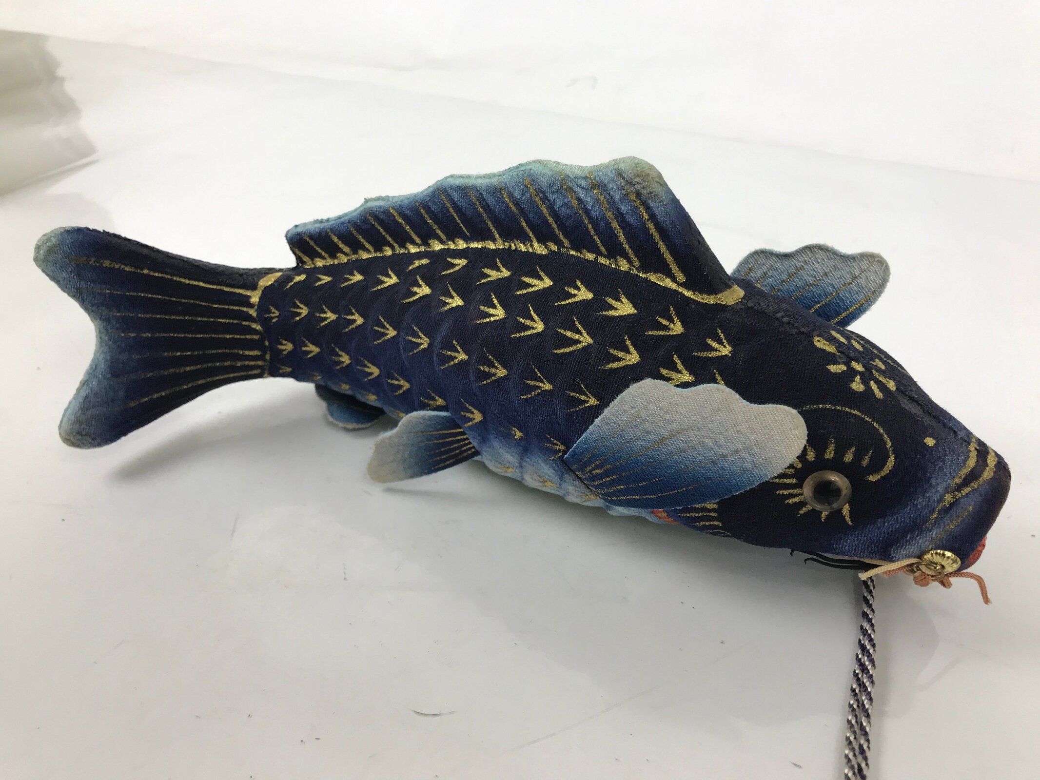 Japanese Boys' Day Koinobori Indoor Carp Streamer Display Vtg 2 Stands ID625