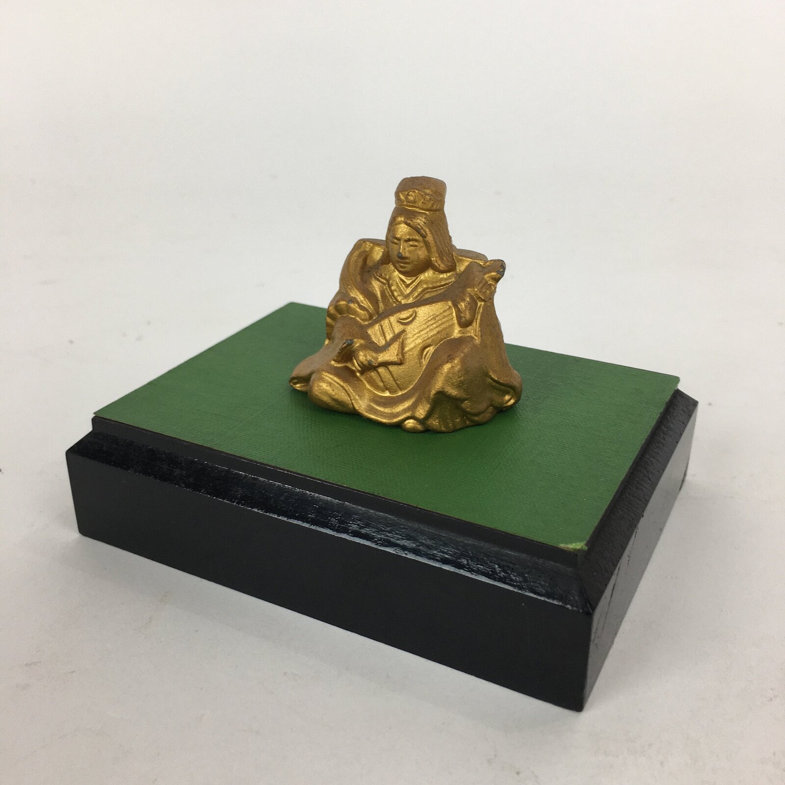 Japanese Brass 7 Lucky Gods Statue Benzaiten Vtg Golden Figurine Okimono BD712