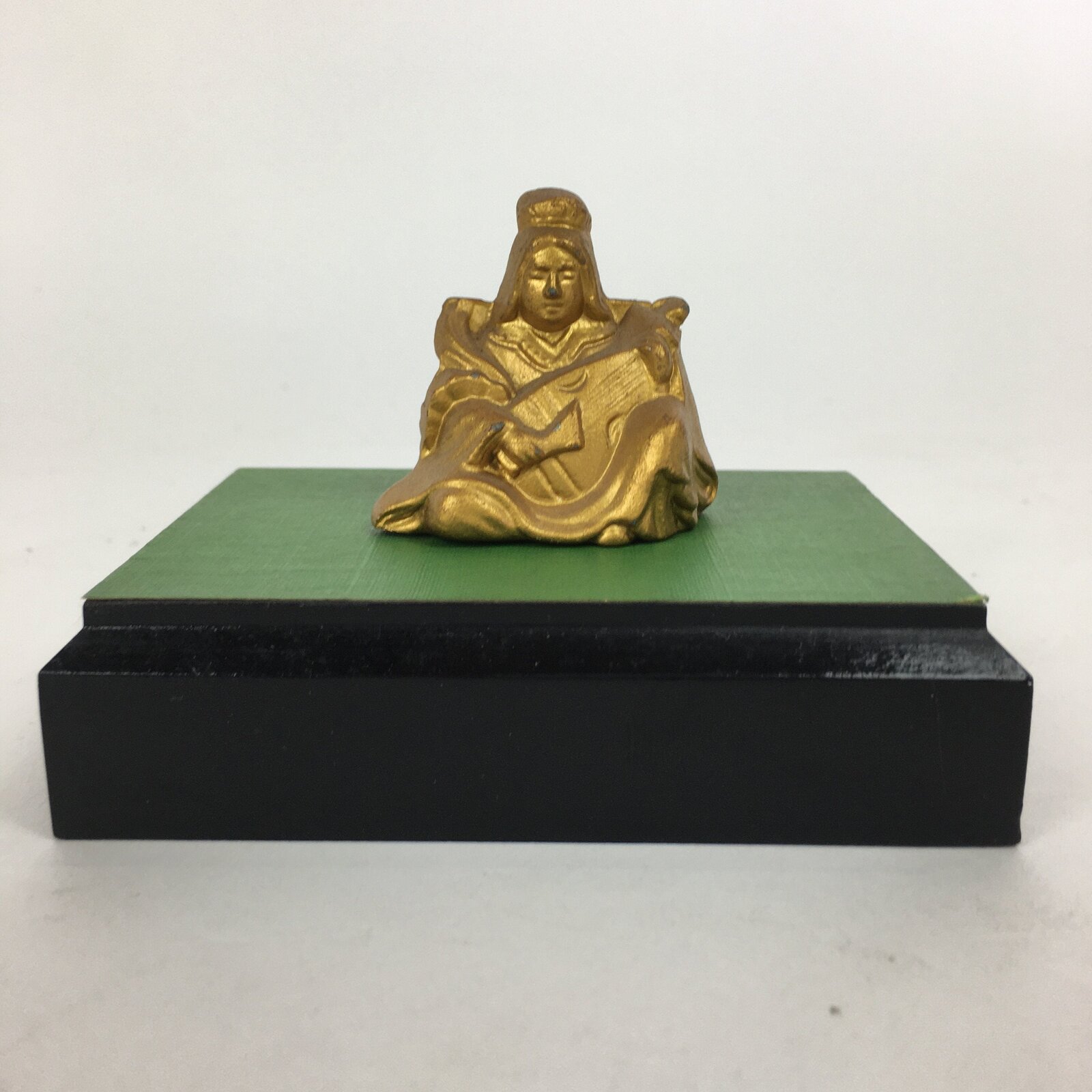 Japanese Brass 7 Lucky Gods Statue Benzaiten Vtg Golden Figurine Okimono BD712