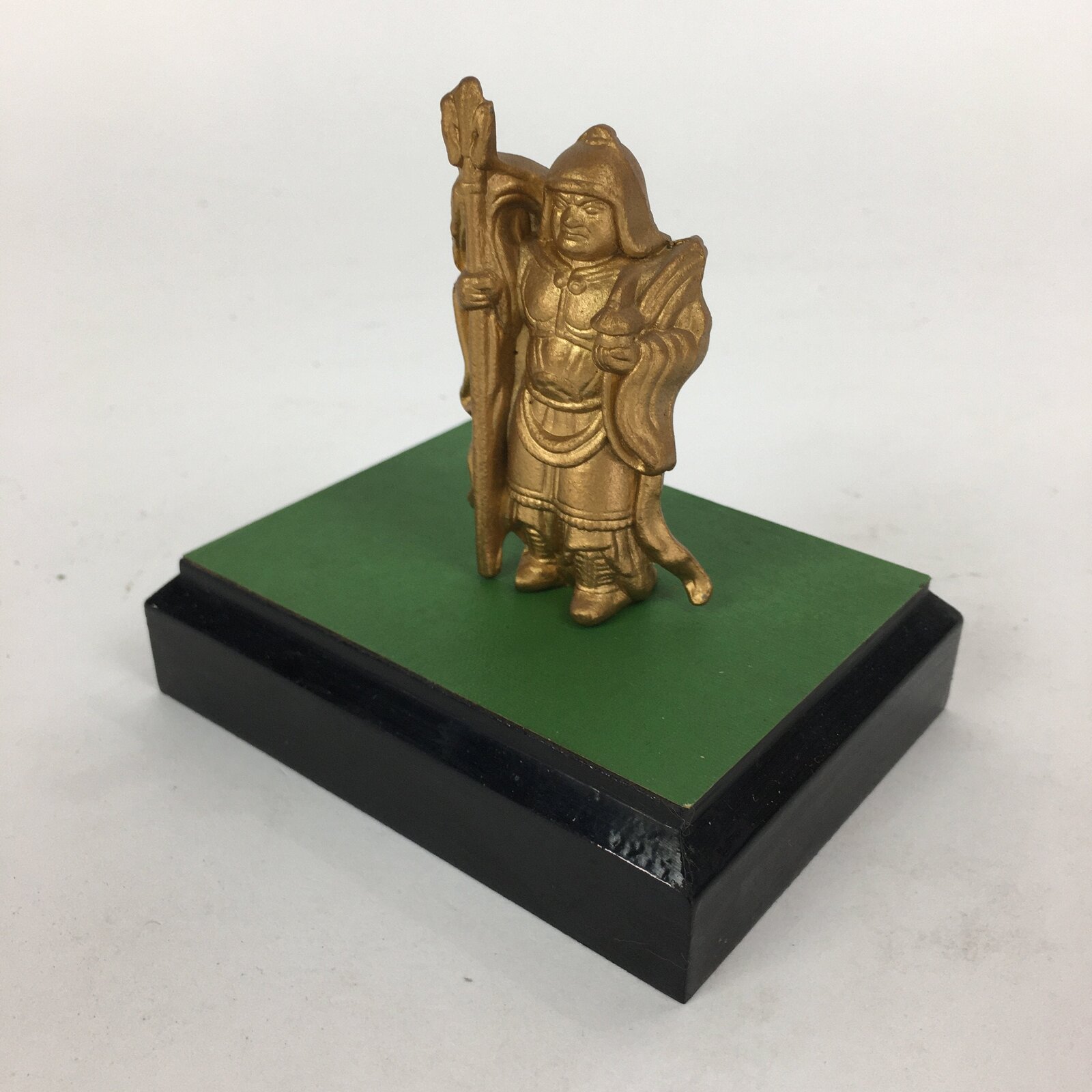 Japanese Brass 7Lucky Gods Statue Bishamonten Vtg Golden Figurine Okimono BD715